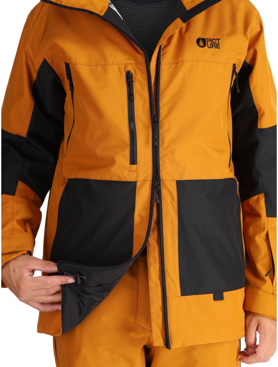 Picture, Jomoh ski jacket men Honey Black black, brown 