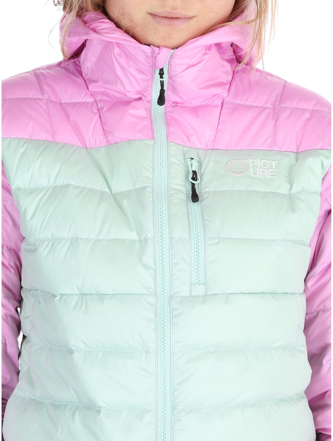 Picture, Mid Puff Down down jacket women Silt Green Orchid Acid green, pink 