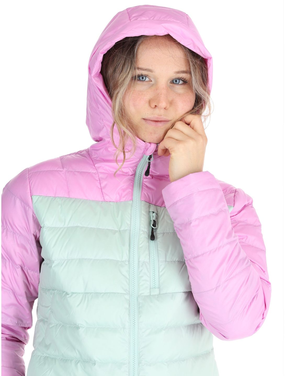 Picture, Mid Puff Down down jacket women Silt Green Orchid Acid green, pink 