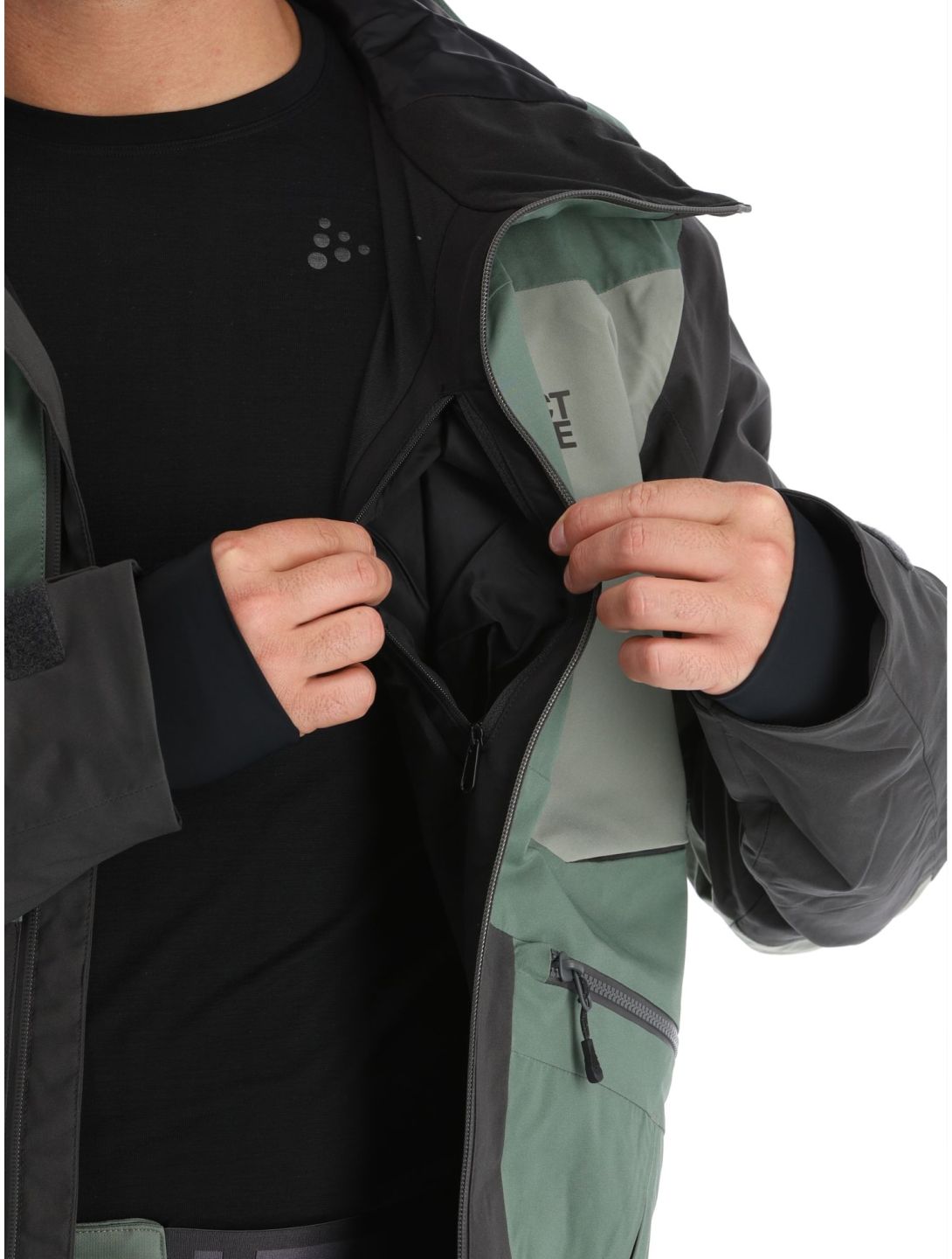 Picture, Naikoon ski jacket men Laurel Wreath black, green 