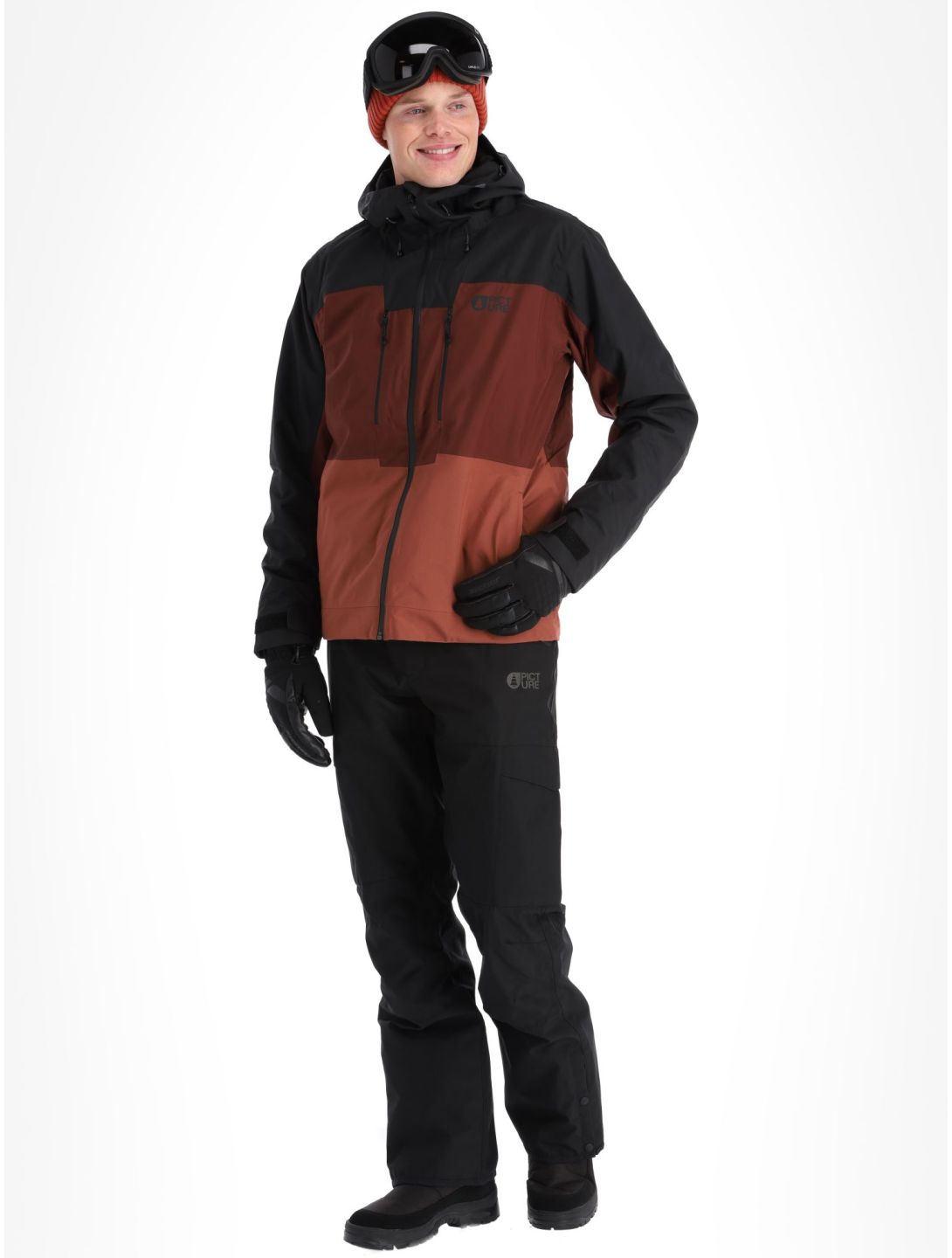 Picture, Object ski jacket men Andorra-Black black, burgundy 