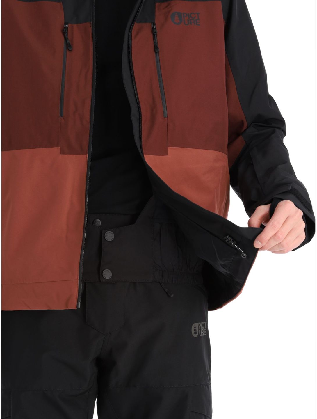 Picture, Object ski jacket men Andorra-Black black, burgundy 