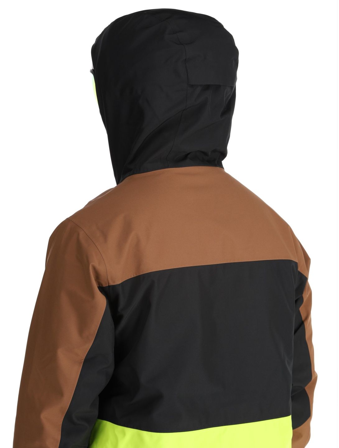 Picture, Object ski jacket men Cocoa Brown Black Acid Lime black, brown, yellow 