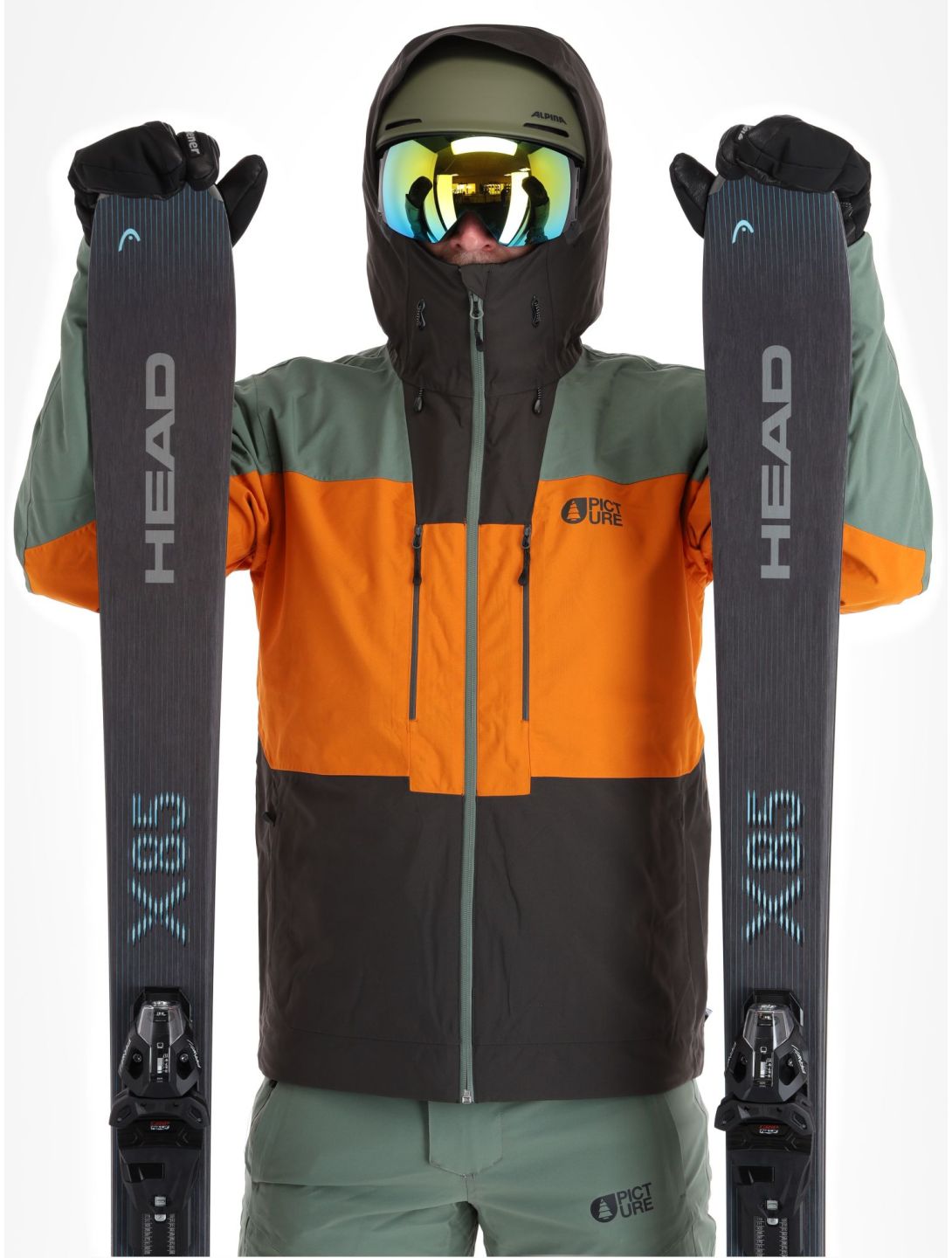 Picture, Object ski jacket men Raven Grey green, grey, orange 