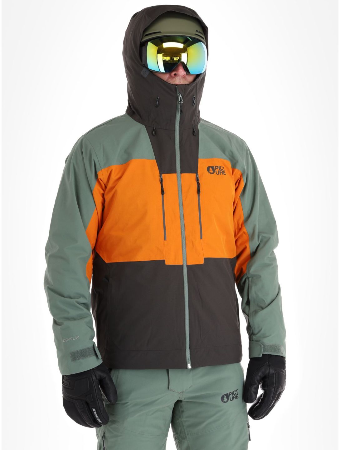 Picture, Object ski jacket men Raven Grey green, grey, orange 