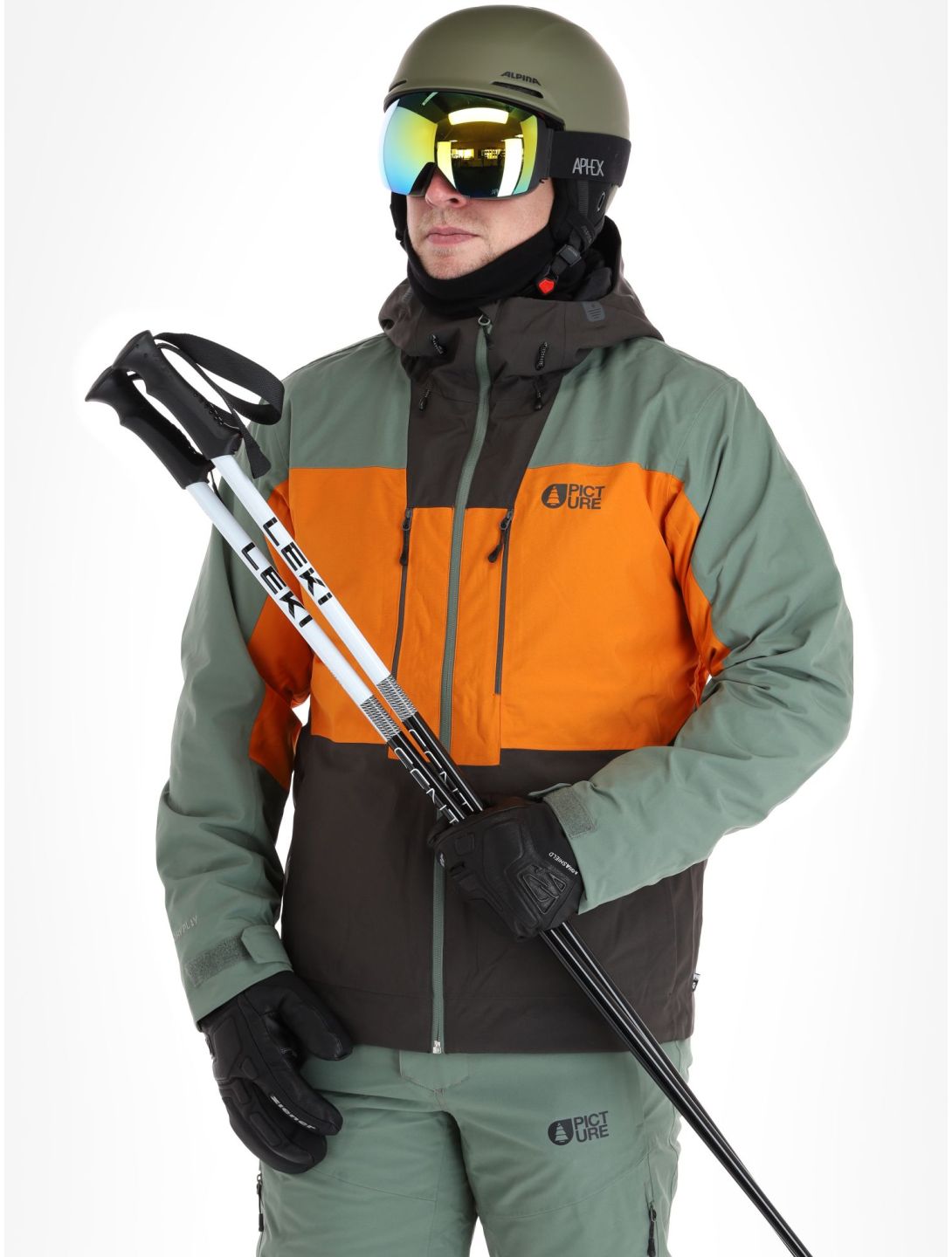 Picture, Object ski jacket men Raven Grey green, grey, orange 