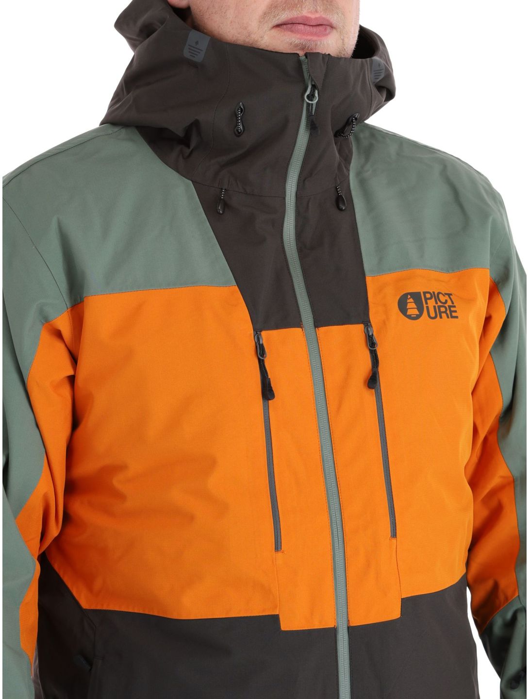 Picture, Object ski jacket men Raven Grey green, grey, orange 