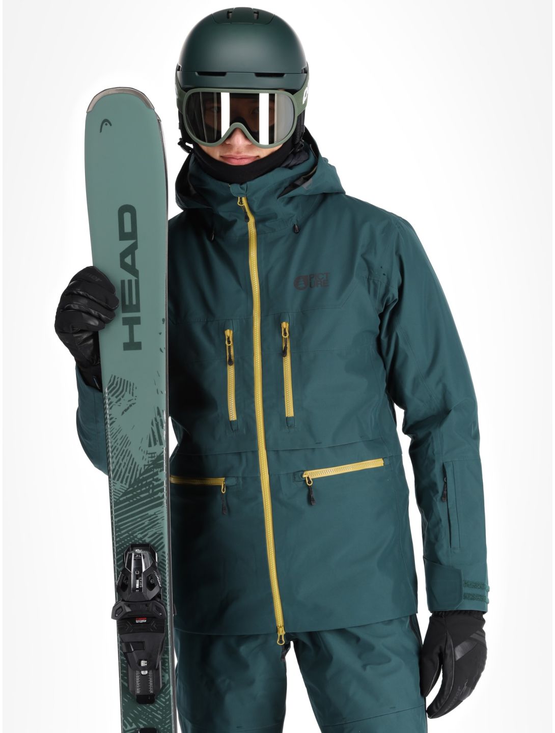 Picture, Ozonn 3L hardshell ski jacket men Ponderosa Pine green 