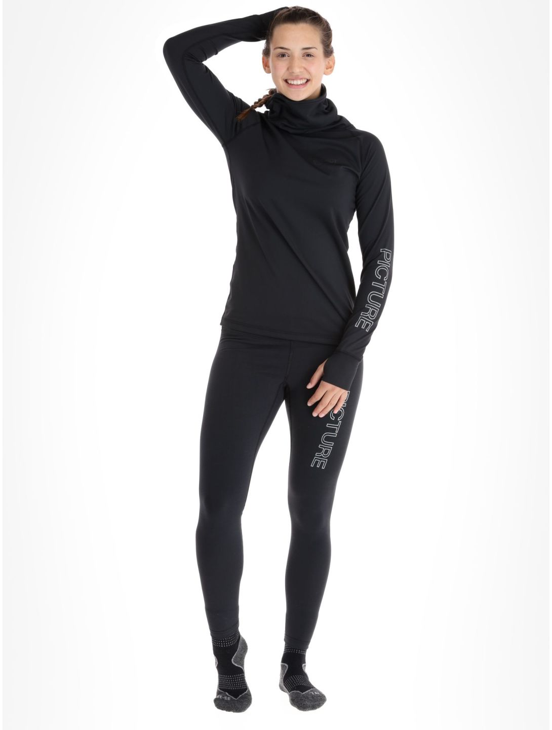 Picture, Pagaya High Fleece thermal shirt women Black black 