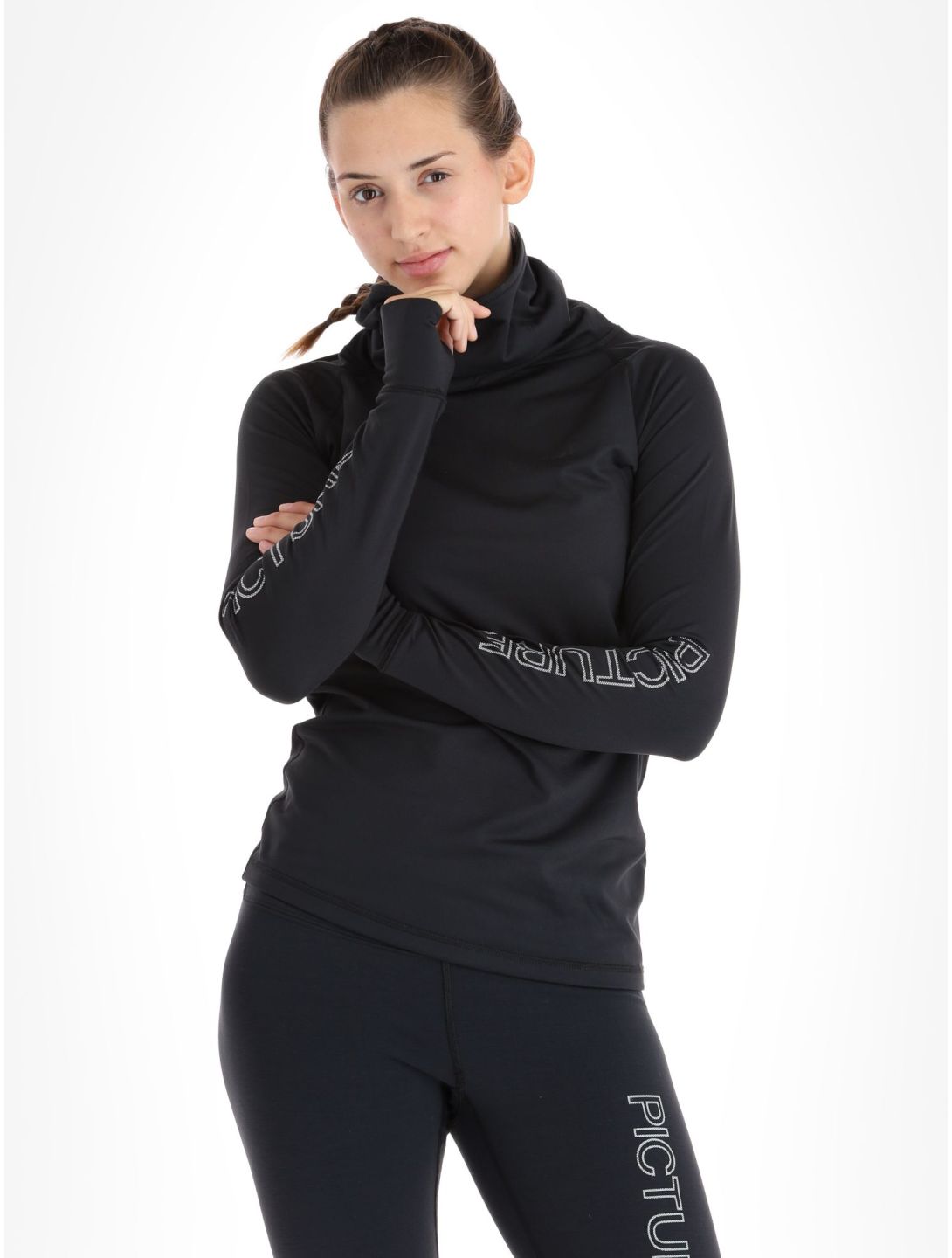 Picture, Pagaya High Fleece thermal shirt women Black black 