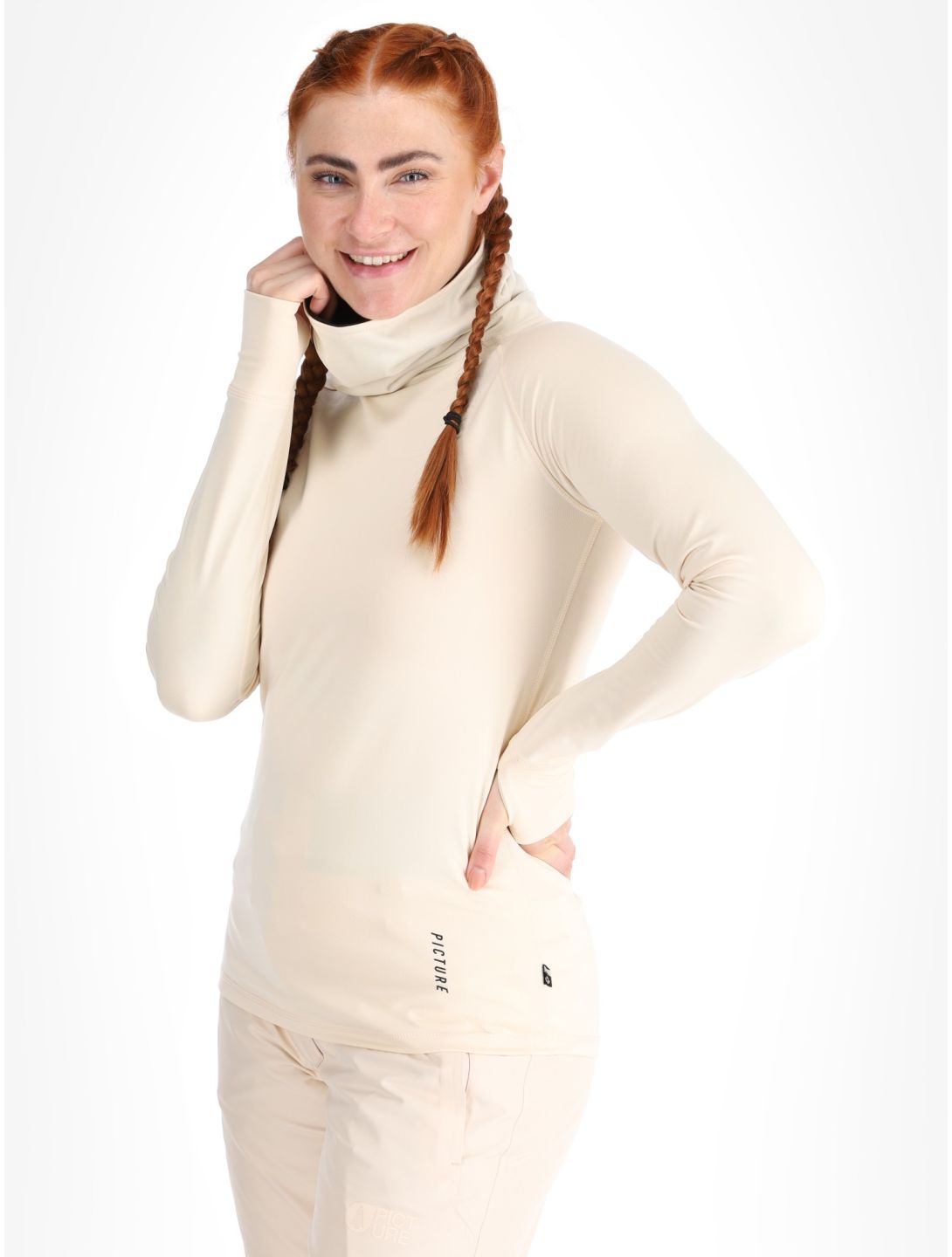 Picture, Pagaya High Fleece thermal shirt women Vanilla beige 