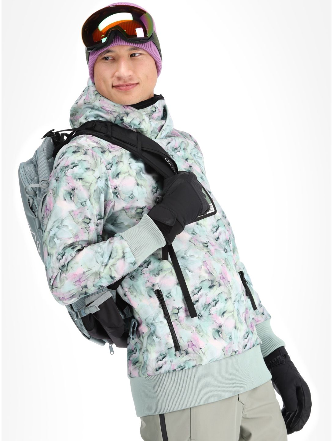 Picture, Printed softshell ski jacket men Blurry Water Print multicolor 