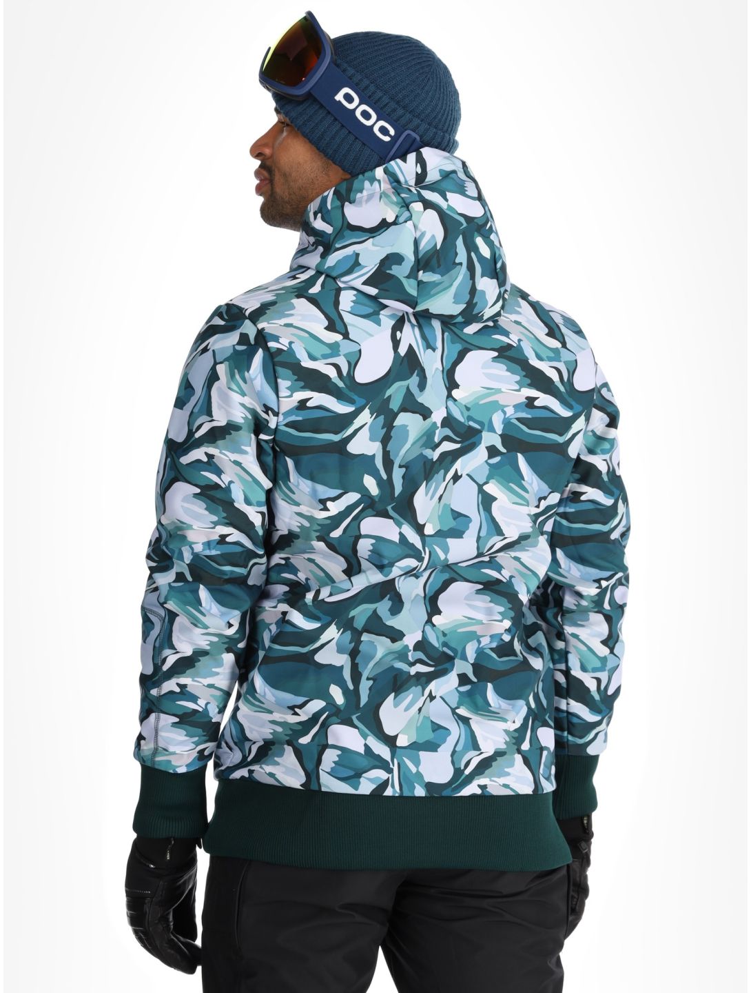 Picture, Printed softshell ski jacket men Peppup Print green 