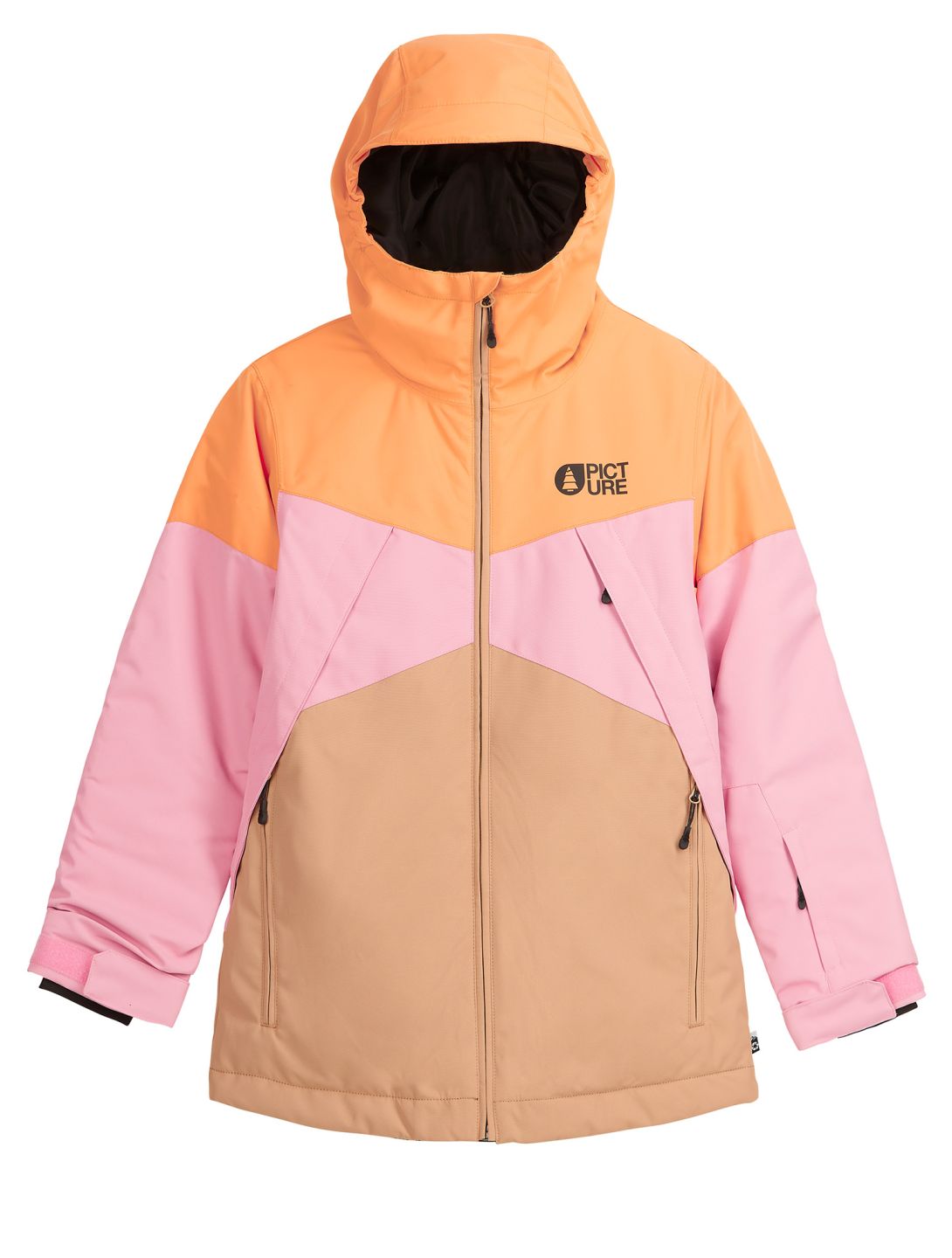 Picture, Seady ski jacket kids Latte beige, orange, pink 