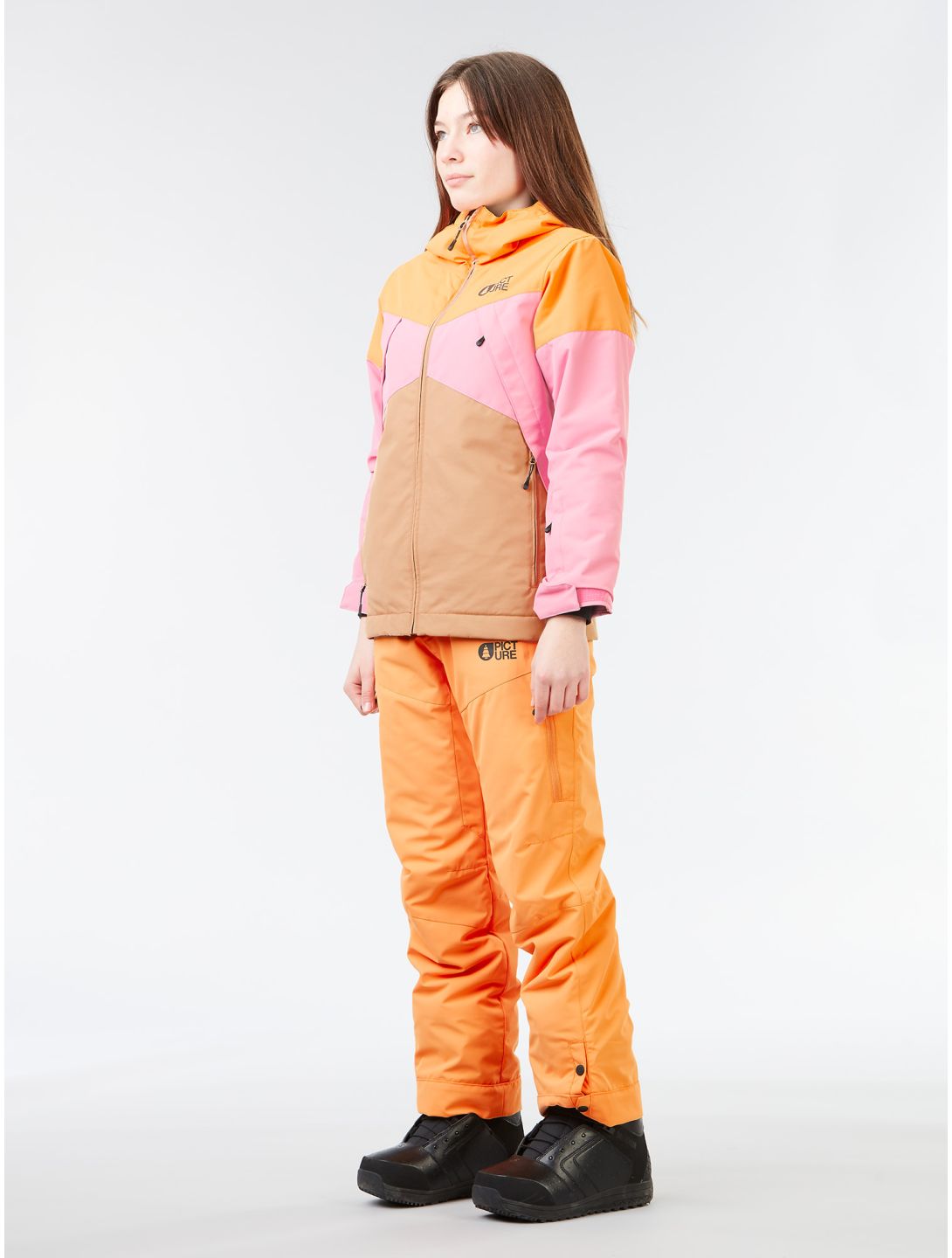 Picture, Seady ski jacket kids Latte beige, orange, pink 