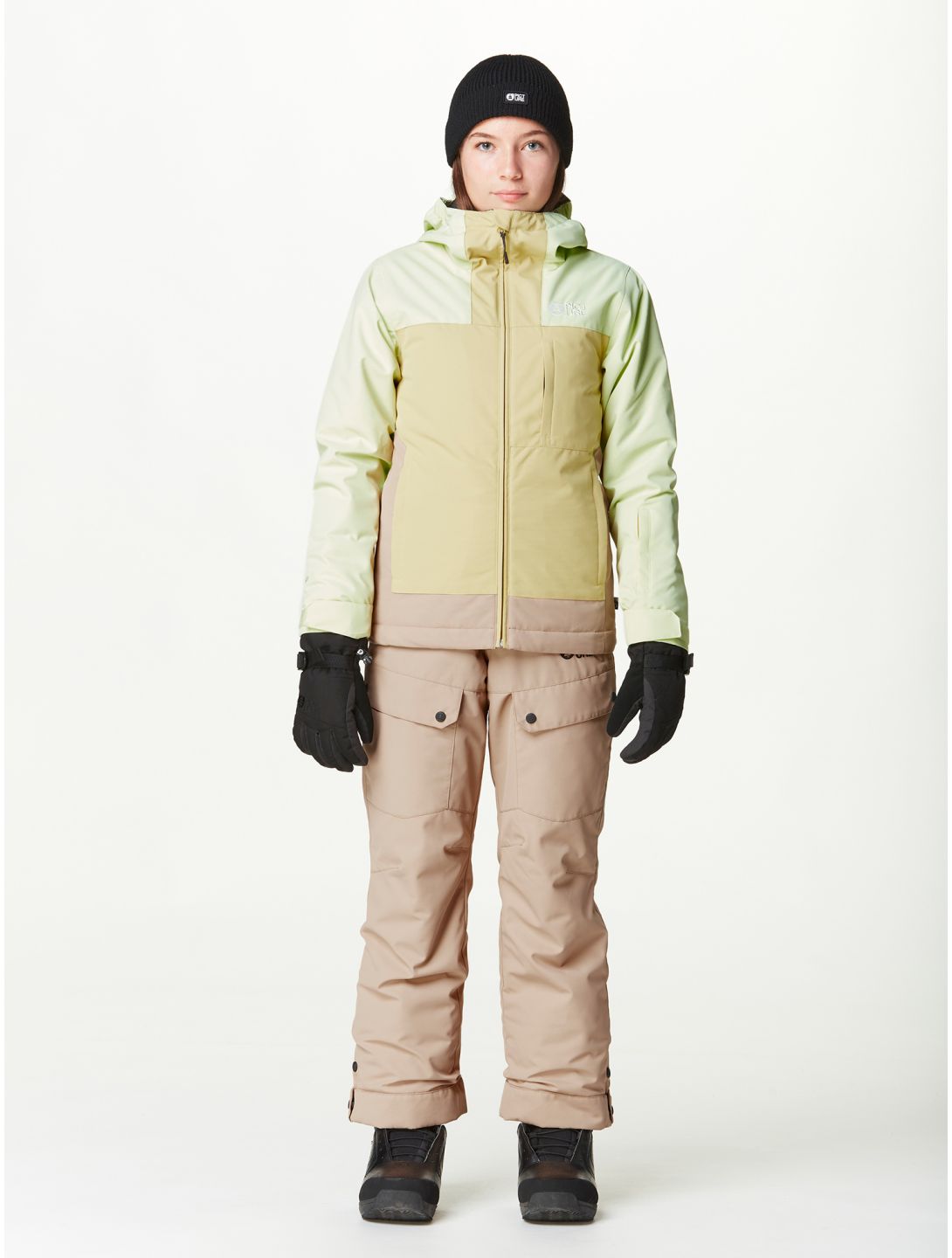 Picture, Seady ski jacket kids Lime Cream Roebuck Hemp brown, green 