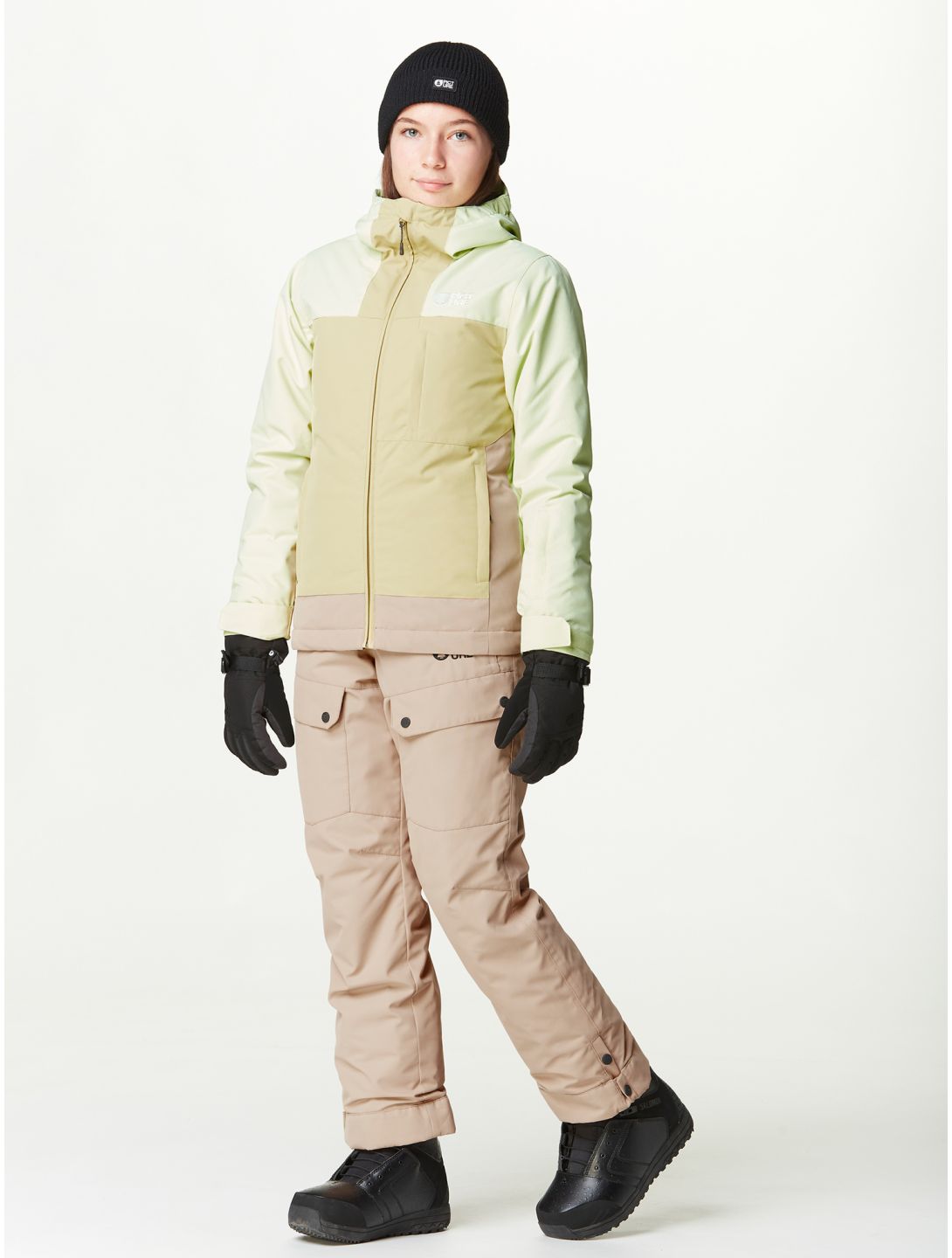 Picture, Seady ski jacket kids Lime Cream Roebuck Hemp brown, green 