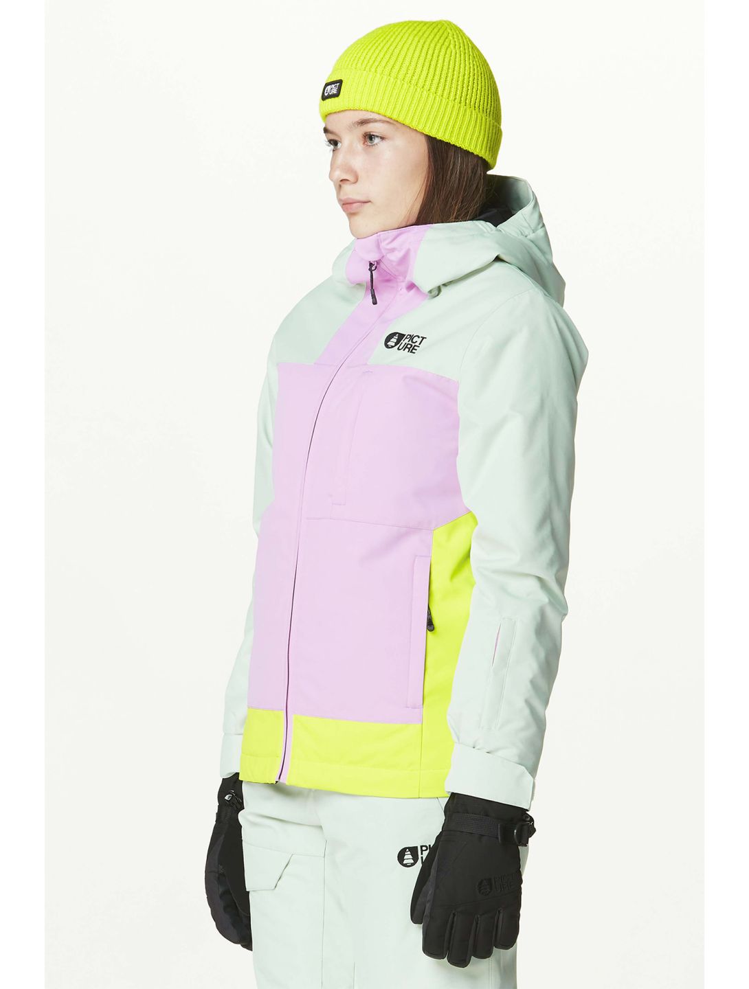 Picture, Seady ski jacket kids Silt Green Orchid Acid green, pink 