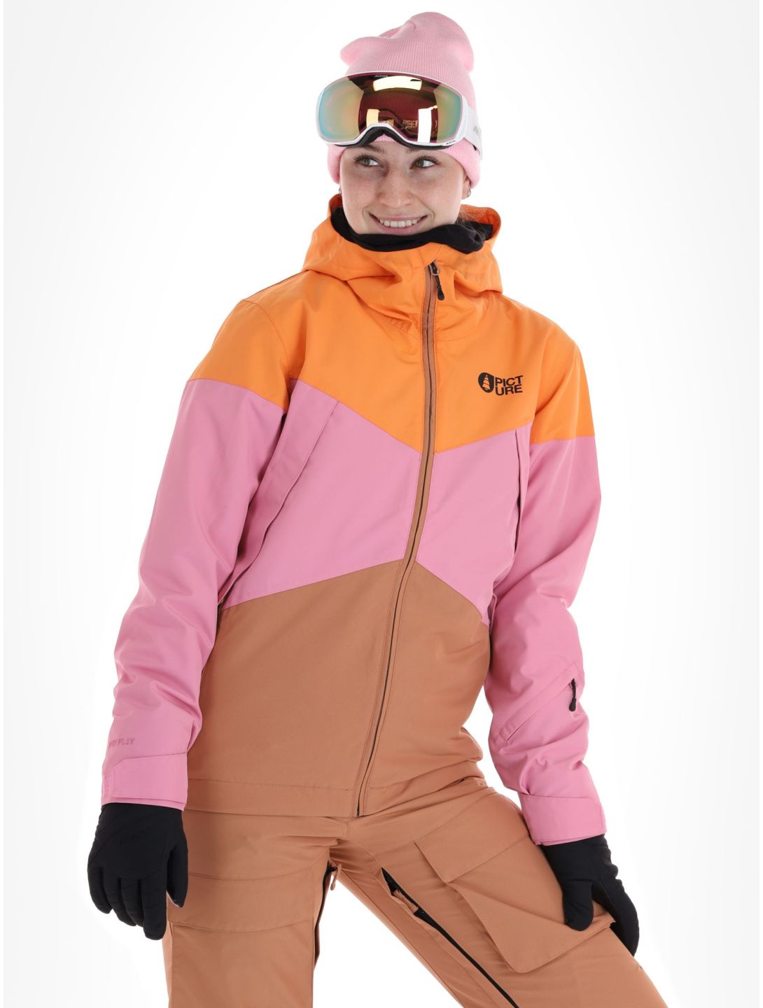 Picture, Seakrest ski jacket women Latte beige, orange, pink 