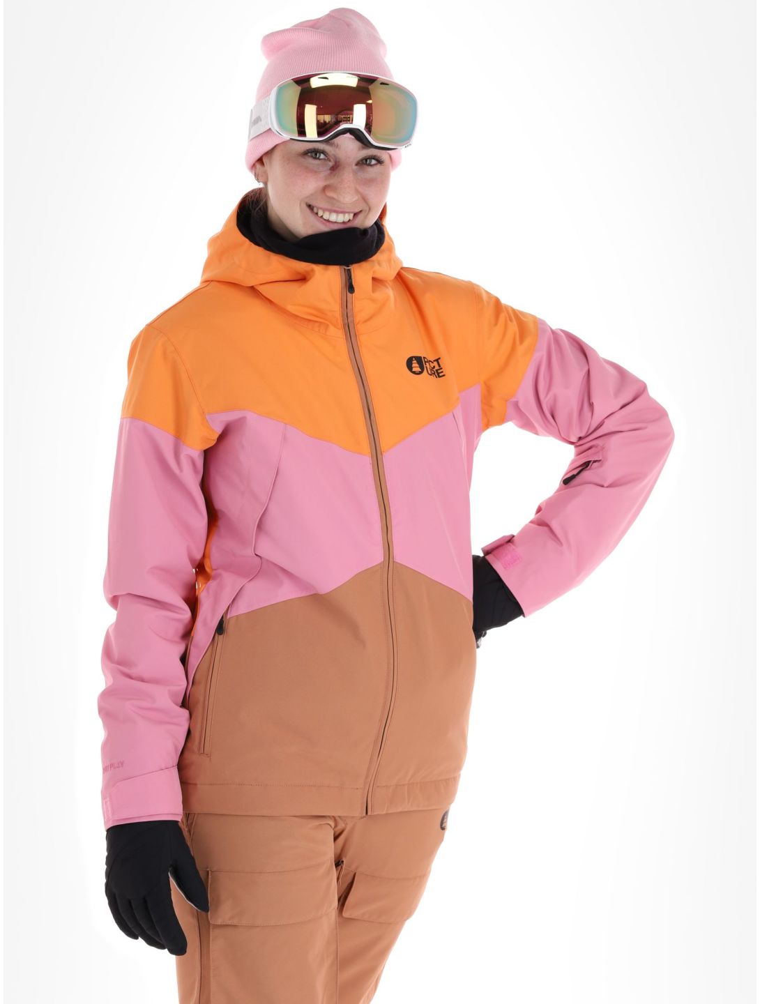 Picture, Seakrest ski jacket women Latte beige, orange, pink 