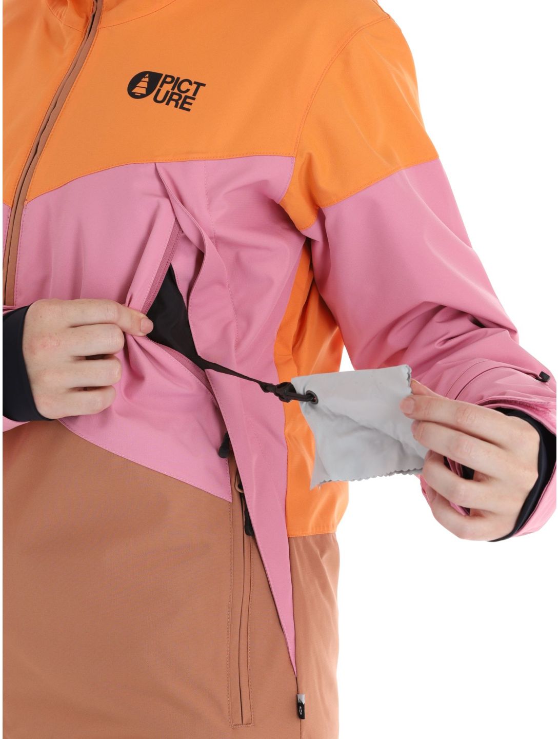 Picture, Seakrest ski jacket women Latte beige, orange, pink 