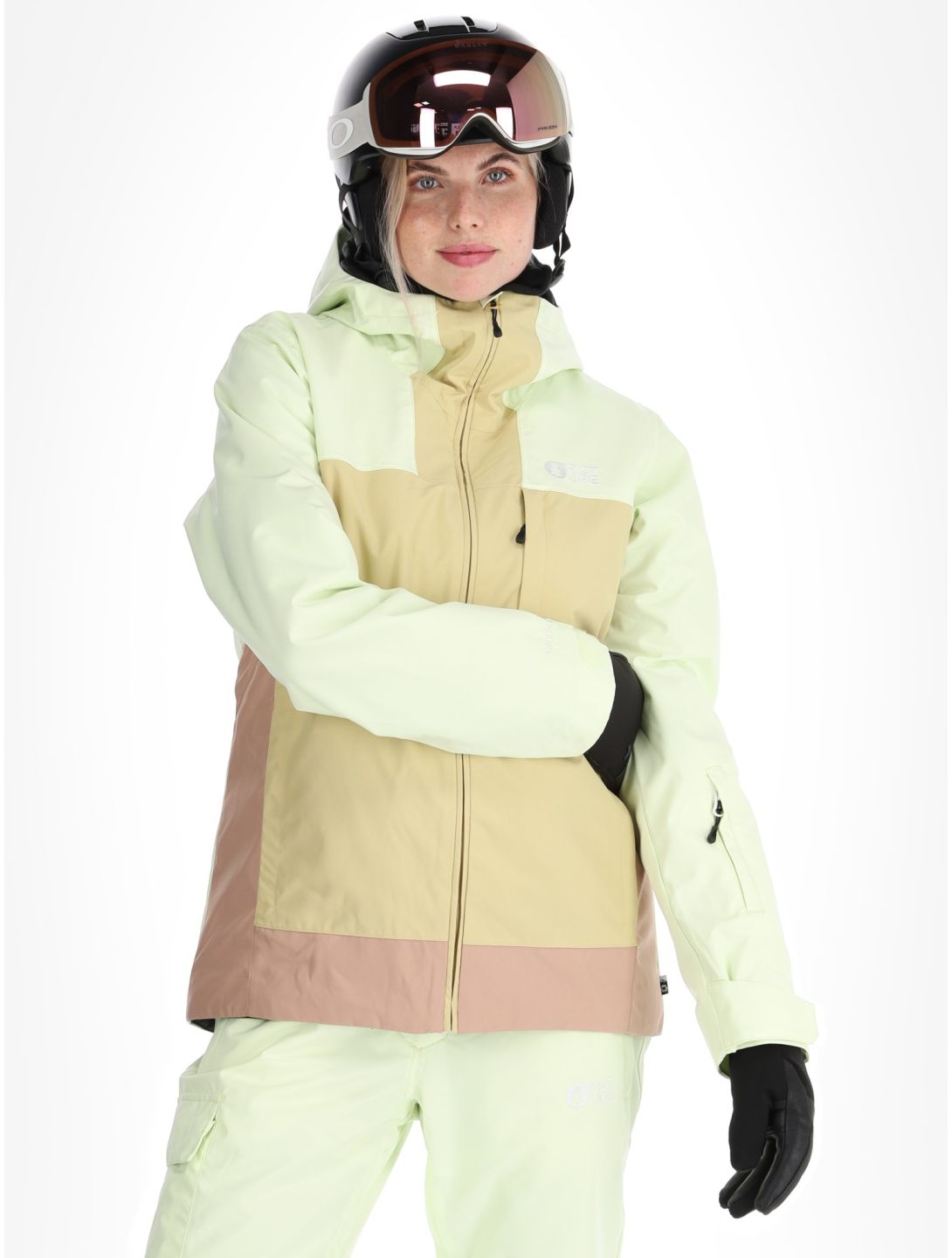 Picture, Seakrest ski jacket women Lime Cream Hemp Roebuck brown, green 