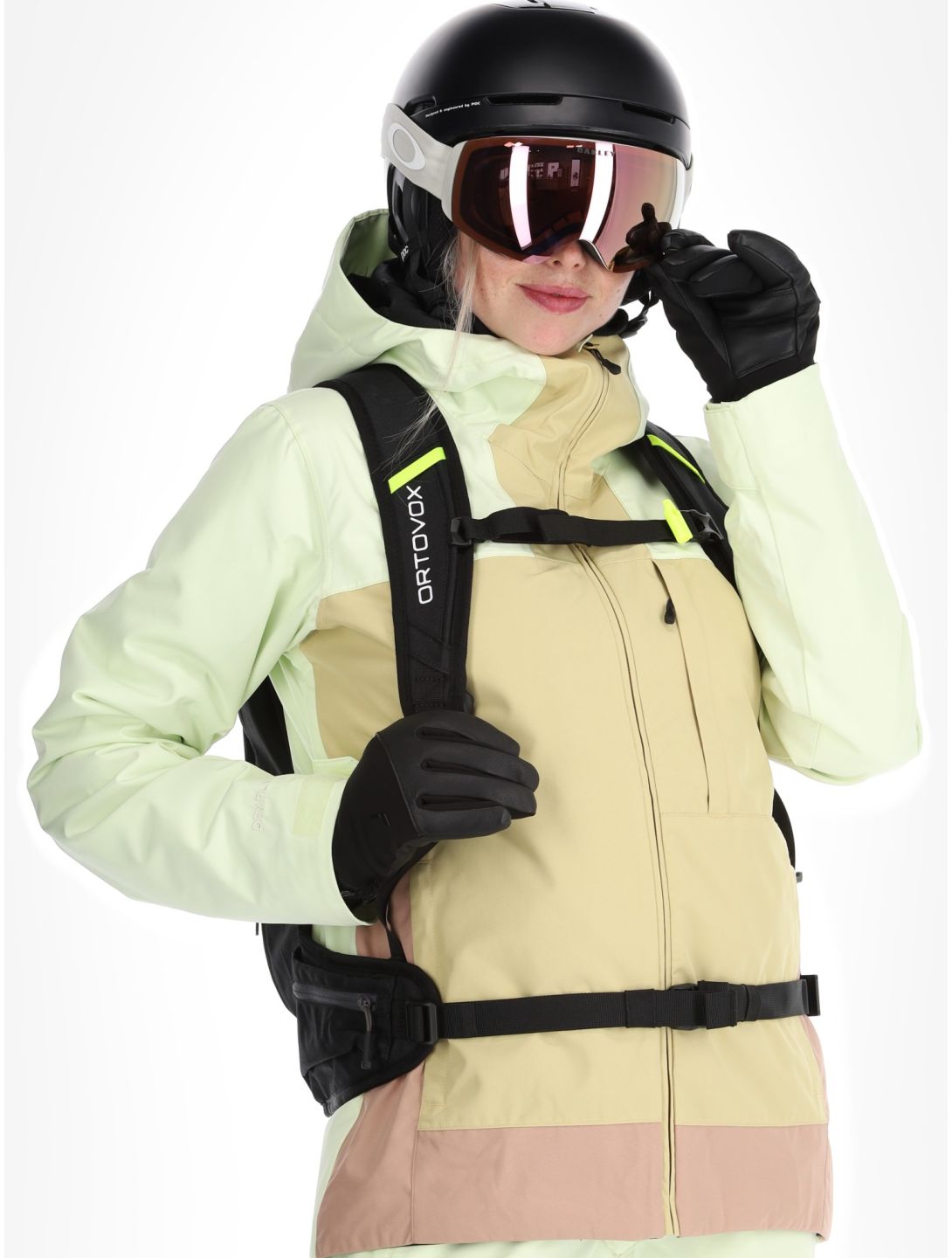 Picture, Seakrest ski jacket women Lime Cream Hemp Roebuck brown, green 