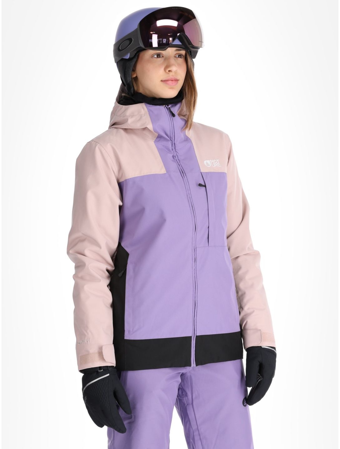 Picture, Seakrest ski jacket women Shadow Gray Paisley Purple Black black, grey, purple 