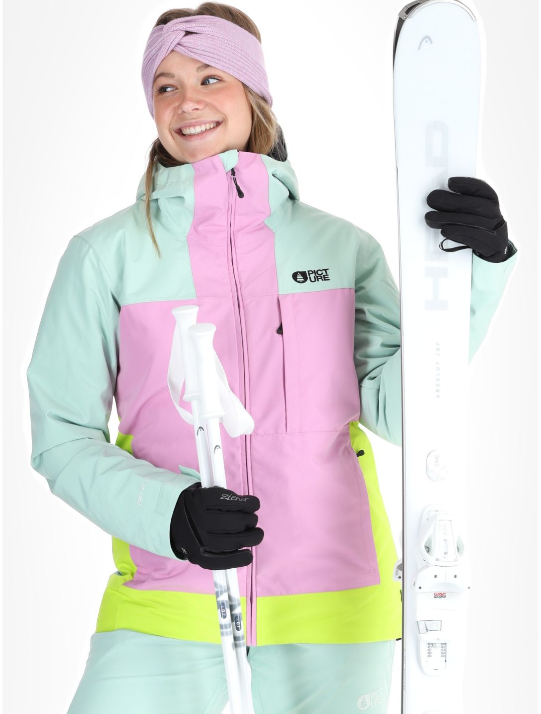 Picture, Seakrest ski jacket women Silt Green Orchid Acid Lime grey, pink 