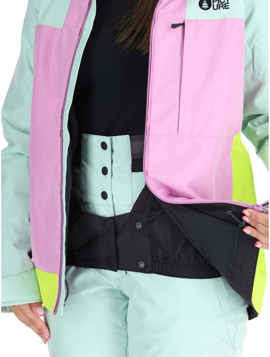 Picture, Seakrest ski jacket women Silt Green Orchid Acid Lime grey, pink 