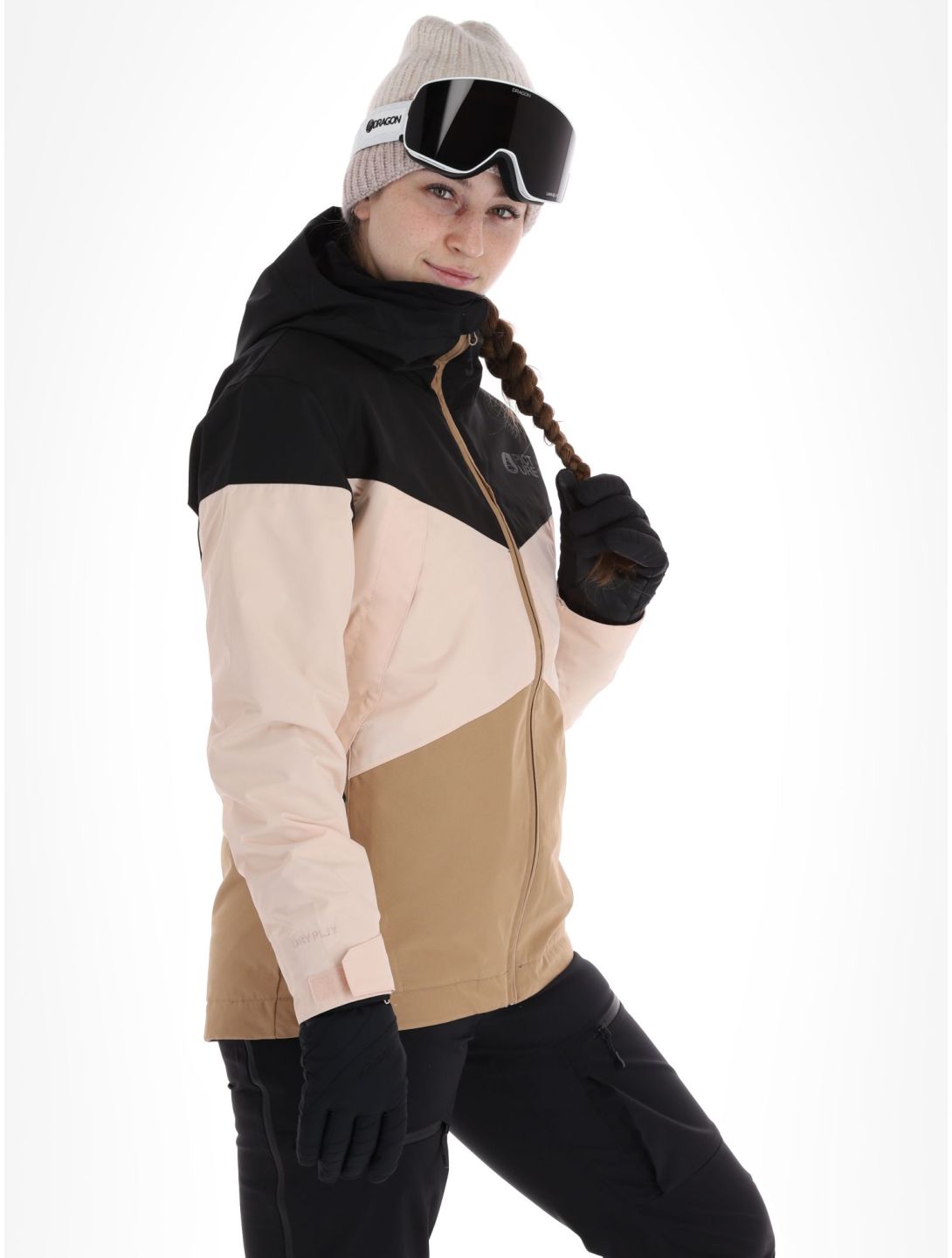 Picture, Seakrest ski jacket women Tannin-Black beige, black 