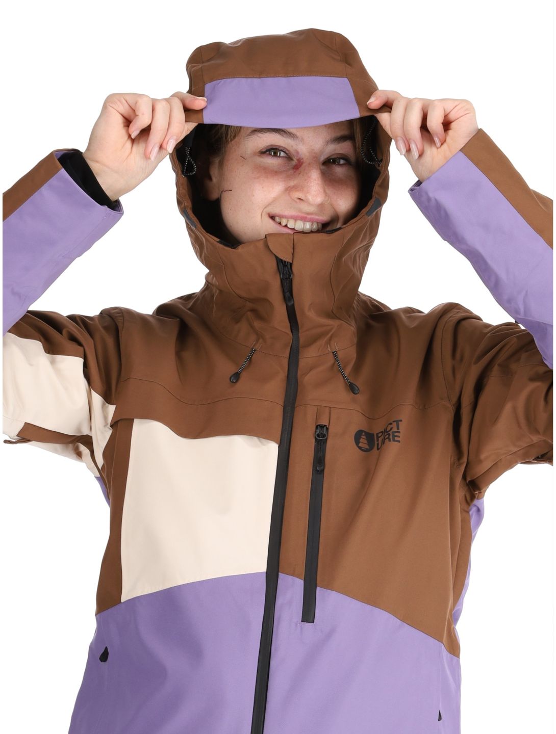 Picture, Seen ski jacket women Cocoa Brown Vanilla Paisley Purple beige, brown, purple 