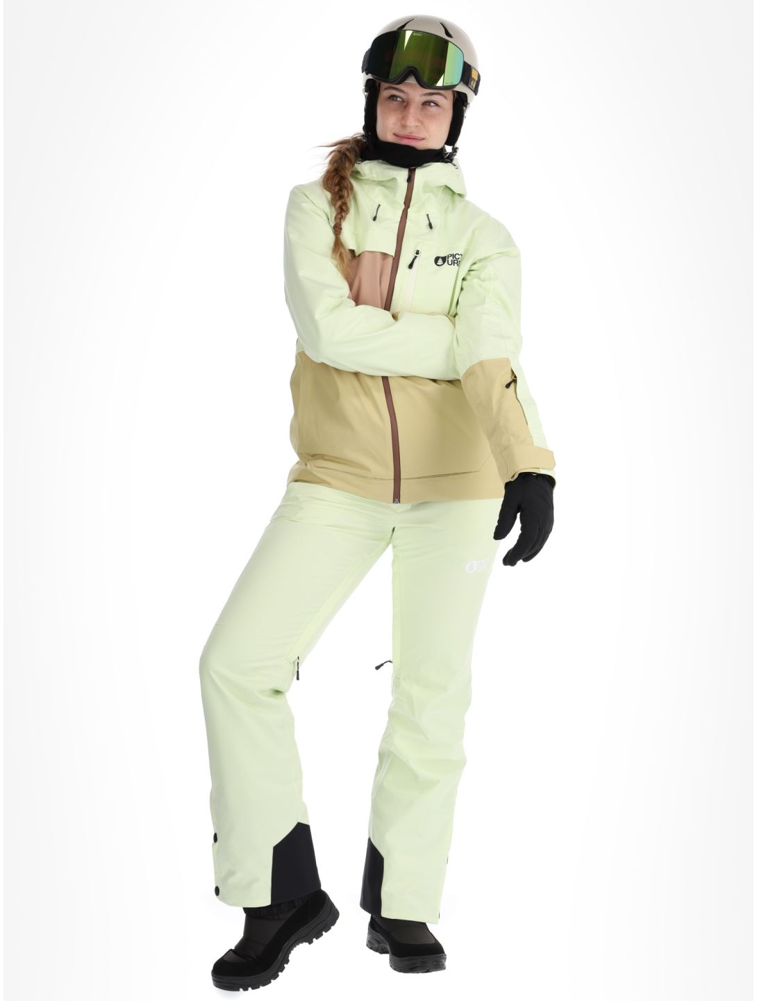 Picture, Seen ski jacket women Lime Cream Hemp Roebuck brown, green 