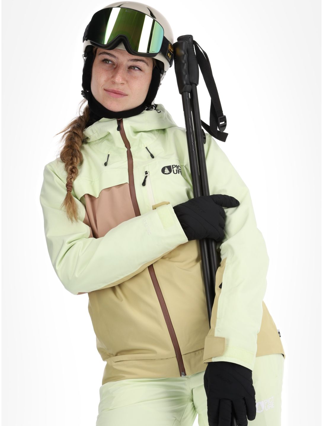 Picture, Seen ski jacket women Lime Cream Hemp Roebuck brown, green 