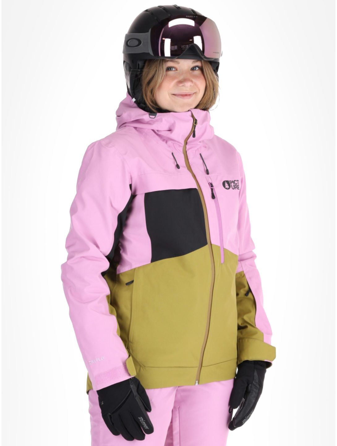 Picture, Seen ski jacket women Orchid Green Moss Black green, pink 