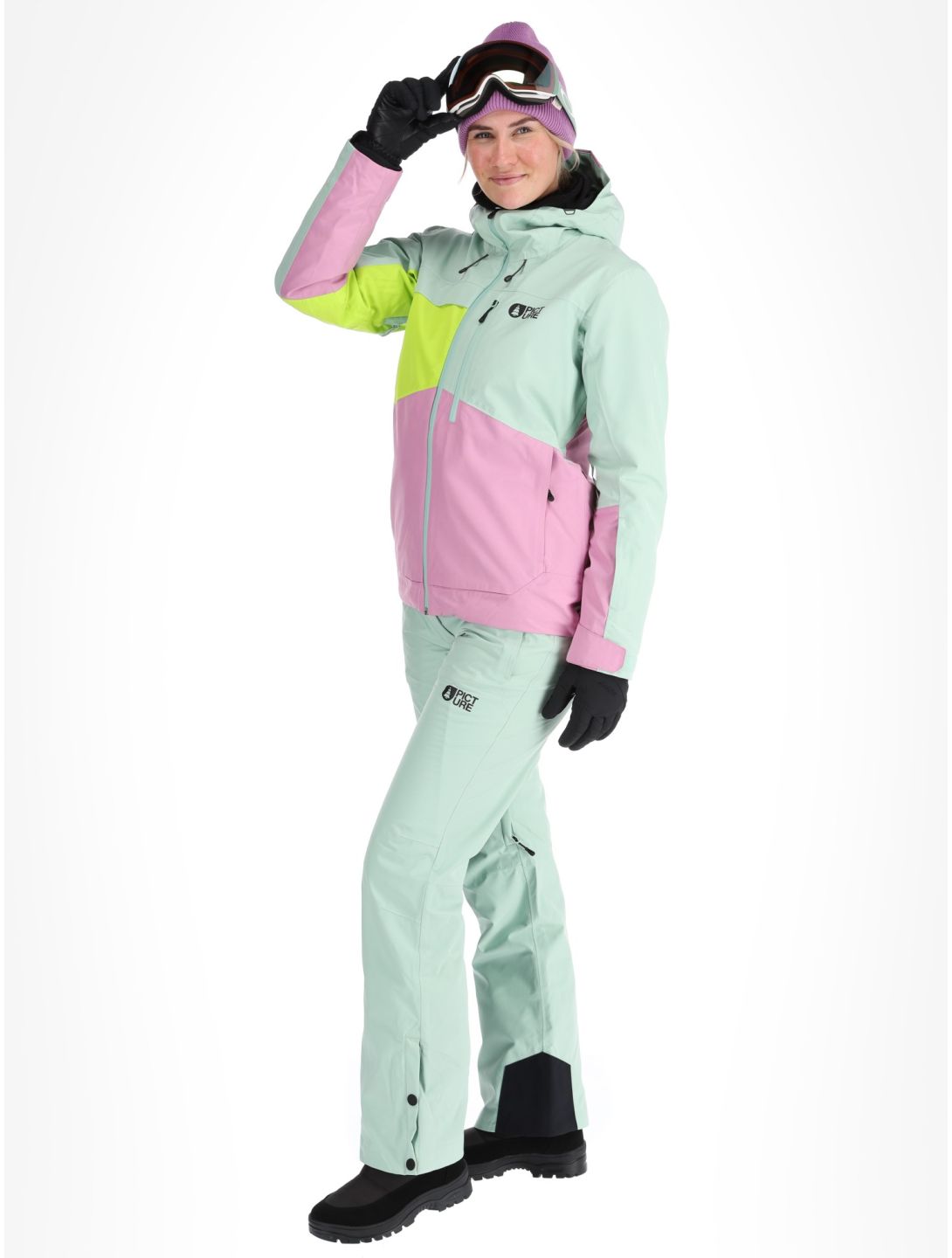 Picture, Seen ski jacket women Silt Green Acid Lime Orchid green, pink 