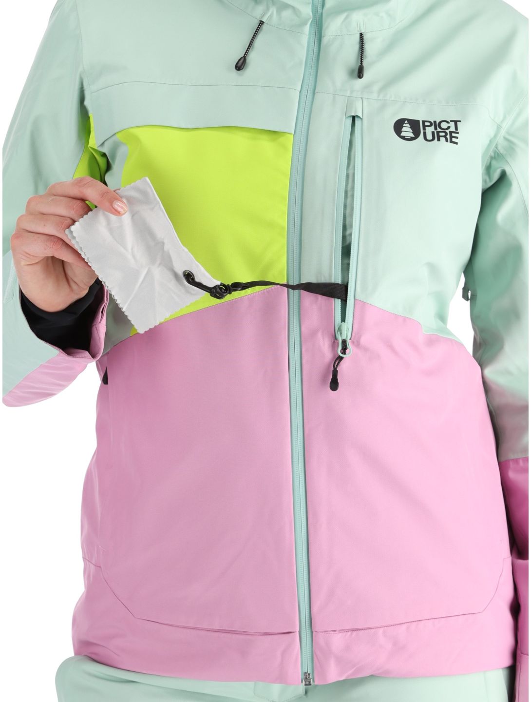 Picture, Seen ski jacket women Silt Green Acid Lime Orchid green, pink 