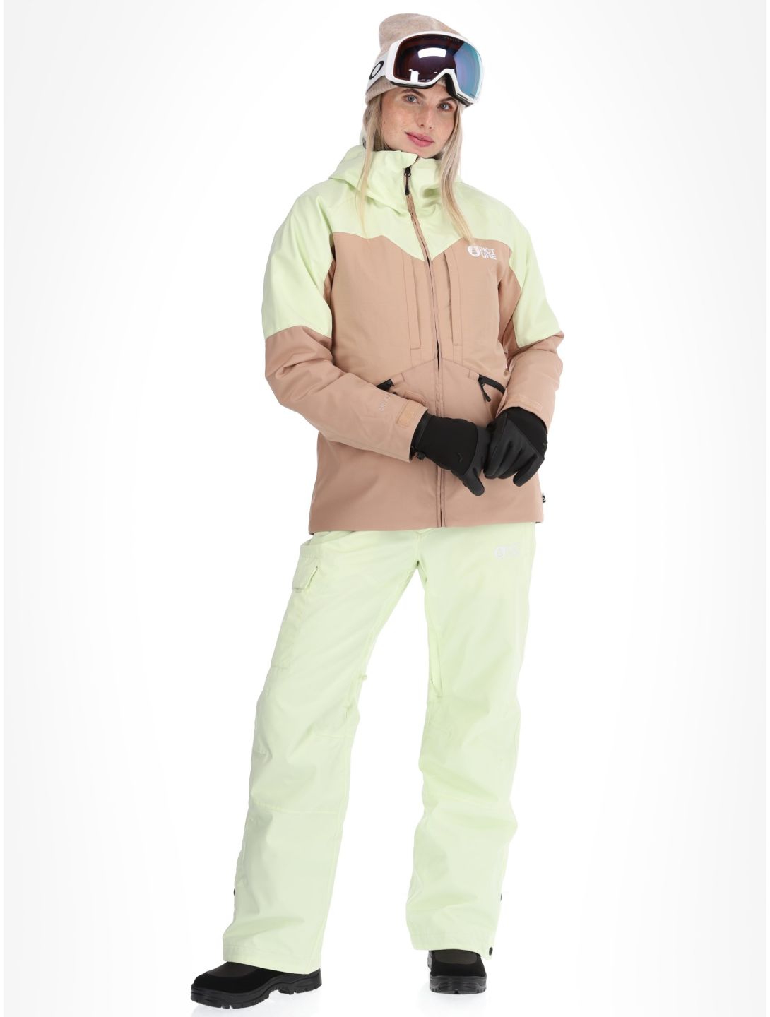 Picture, Sitkah ski jacket women Lime Cream Roebuck brown, green 