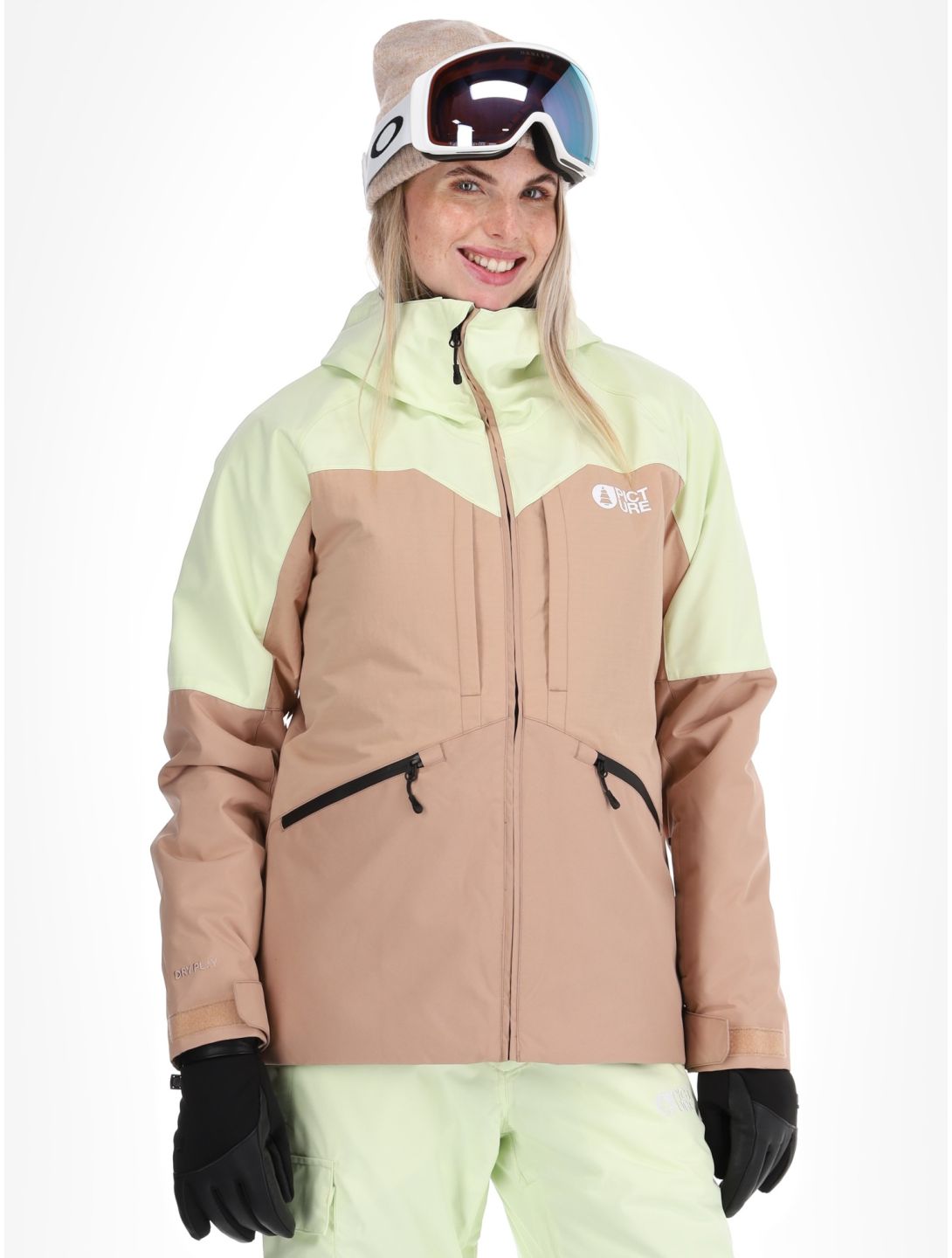 Picture, Sitkah ski jacket women Lime Cream Roebuck brown, green 