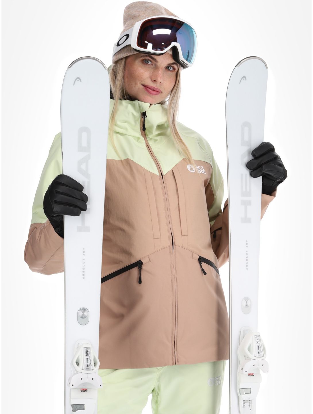 Picture, Sitkah ski jacket women Lime Cream Roebuck brown, green 