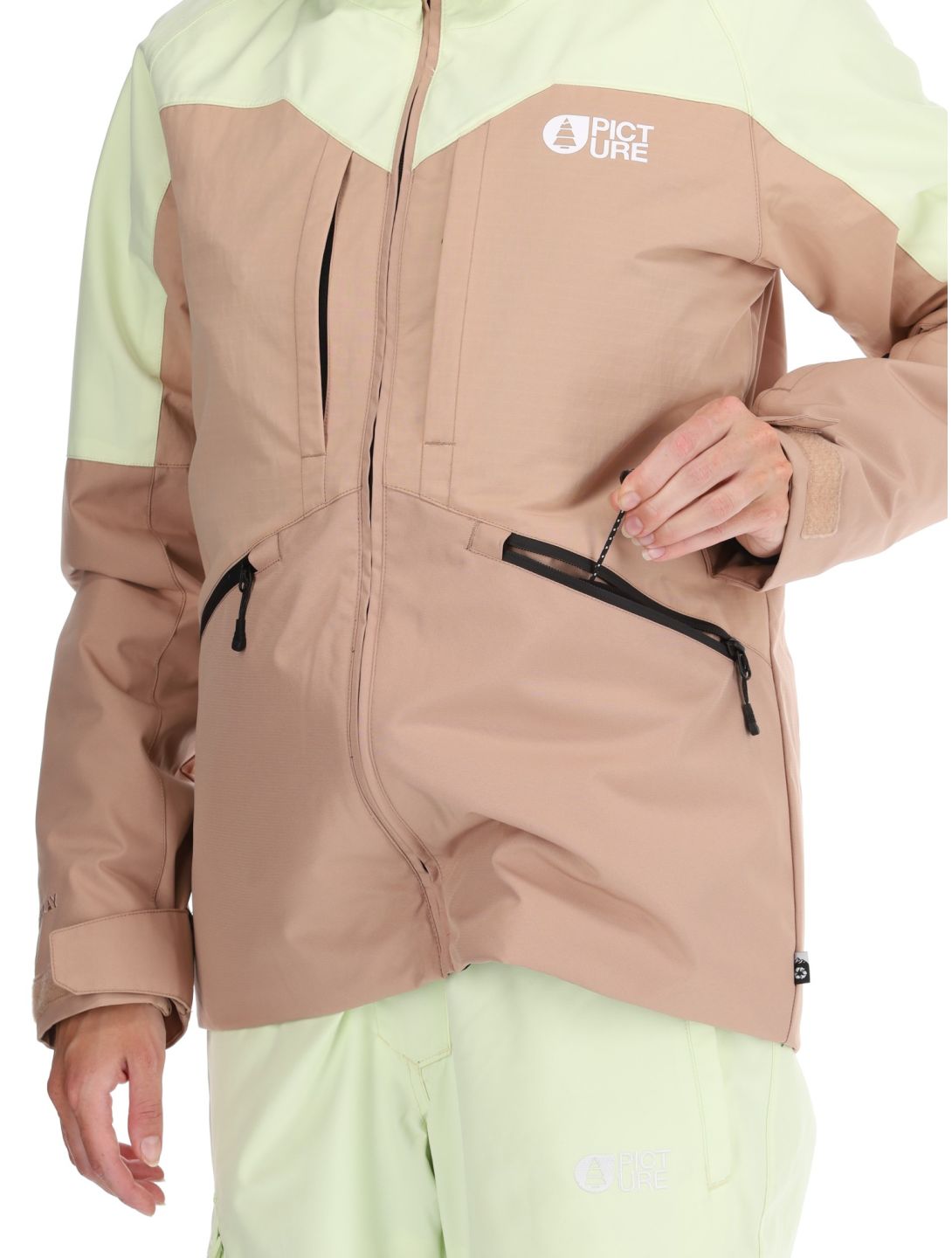 Picture, Sitkah ski jacket women Lime Cream Roebuck brown, green 