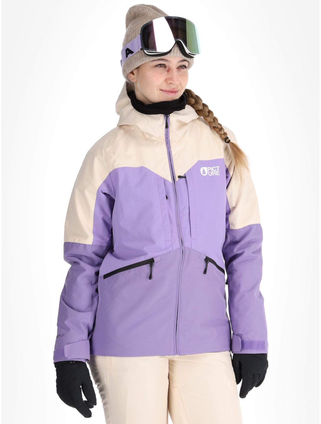 Picture, Sitkah ski jacket women Vanilla Paisley Purple beige, purple 