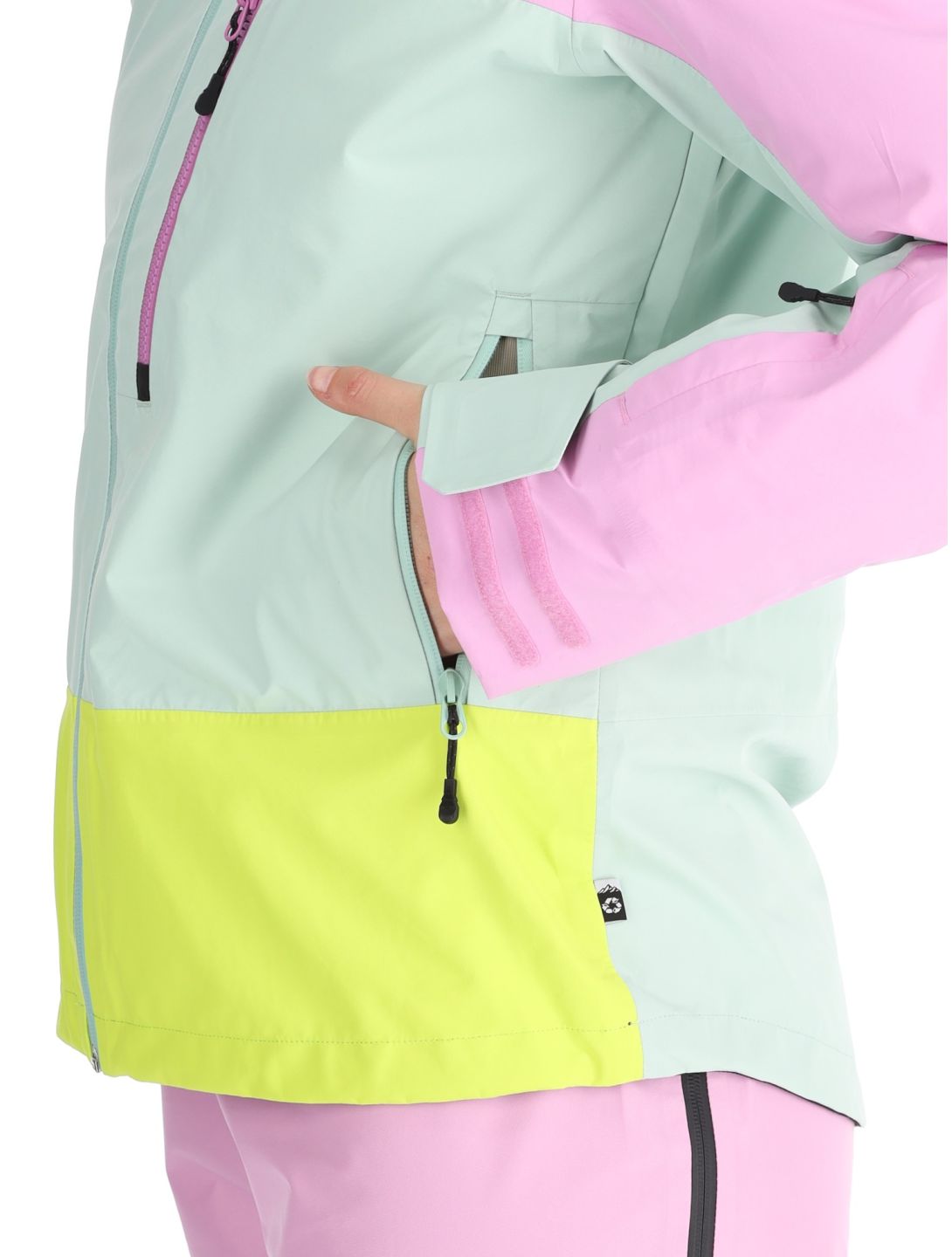 Picture, Sylva 3L hardshell ski jacket women Orchid Silt Green Acid Lime green, grey, pink 