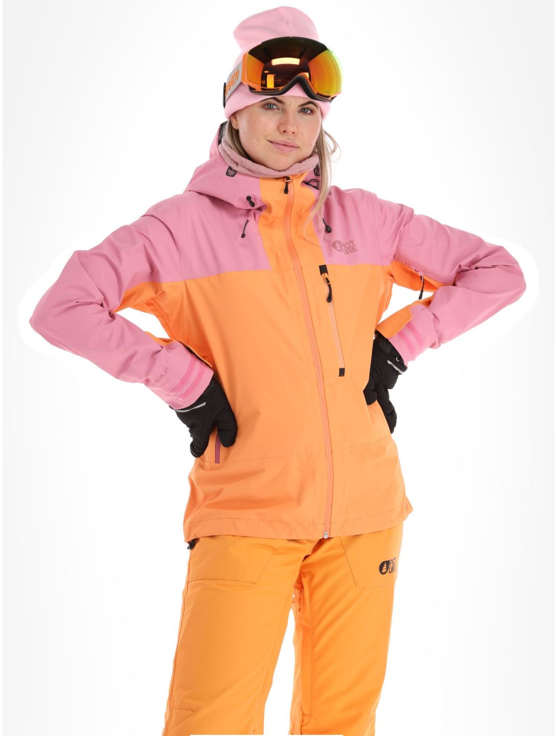 Picture, Sylva 3L hardshell ski jacket women Tangerine orange, pink 