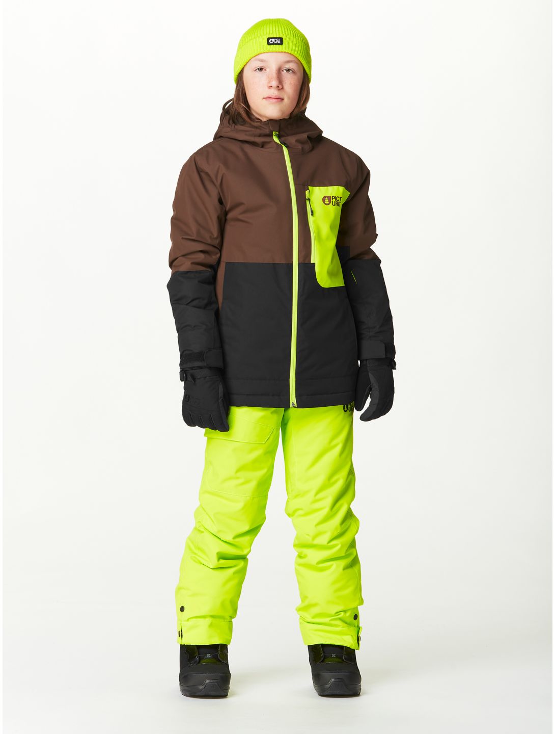 Picture, Time ski pants kids Acid Lime green 