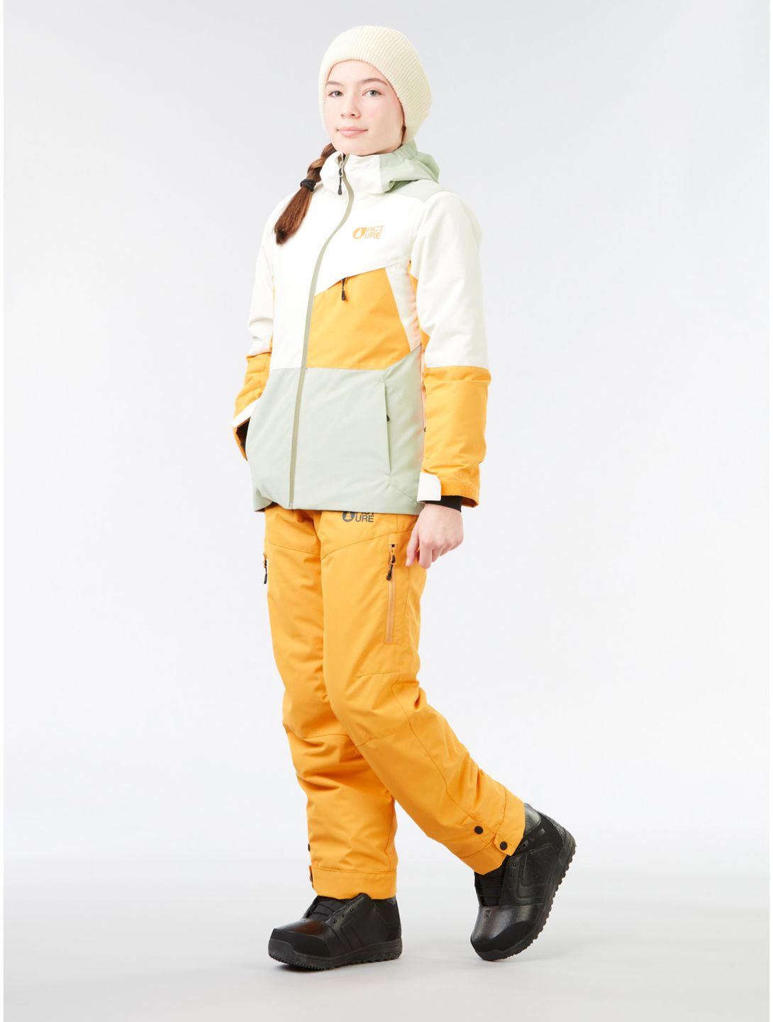 Picture, Time ski pants kids Autumn Blaze yellow 