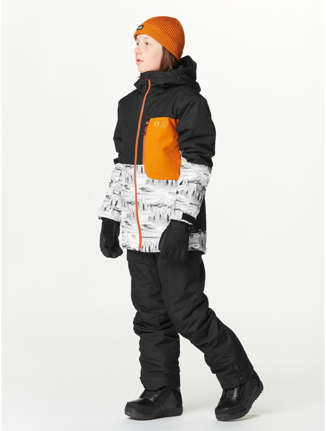 Picture, Time ski pants kids Black black 