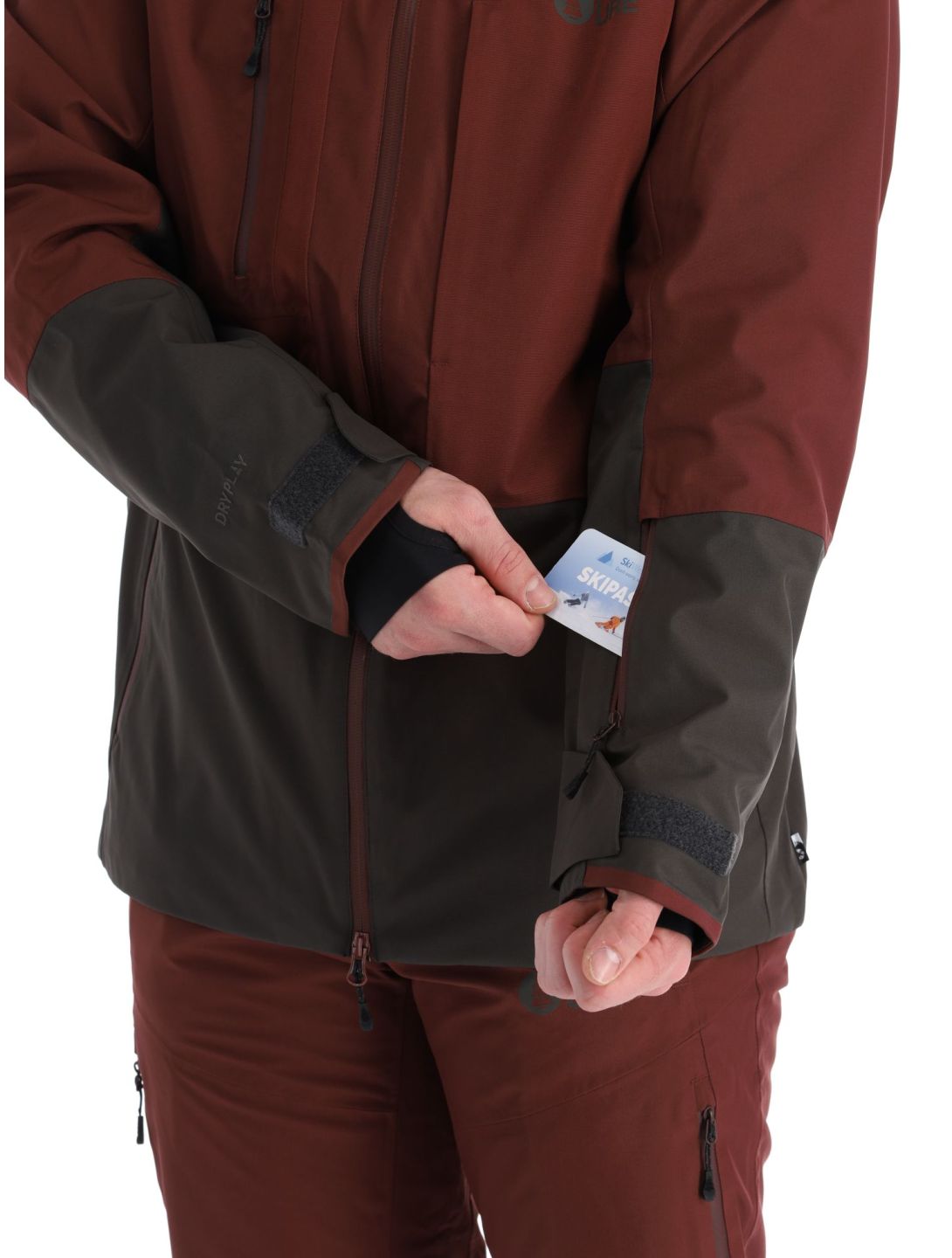 Picture, Track ski jacket men Andorra-Raven Grey burgundy 