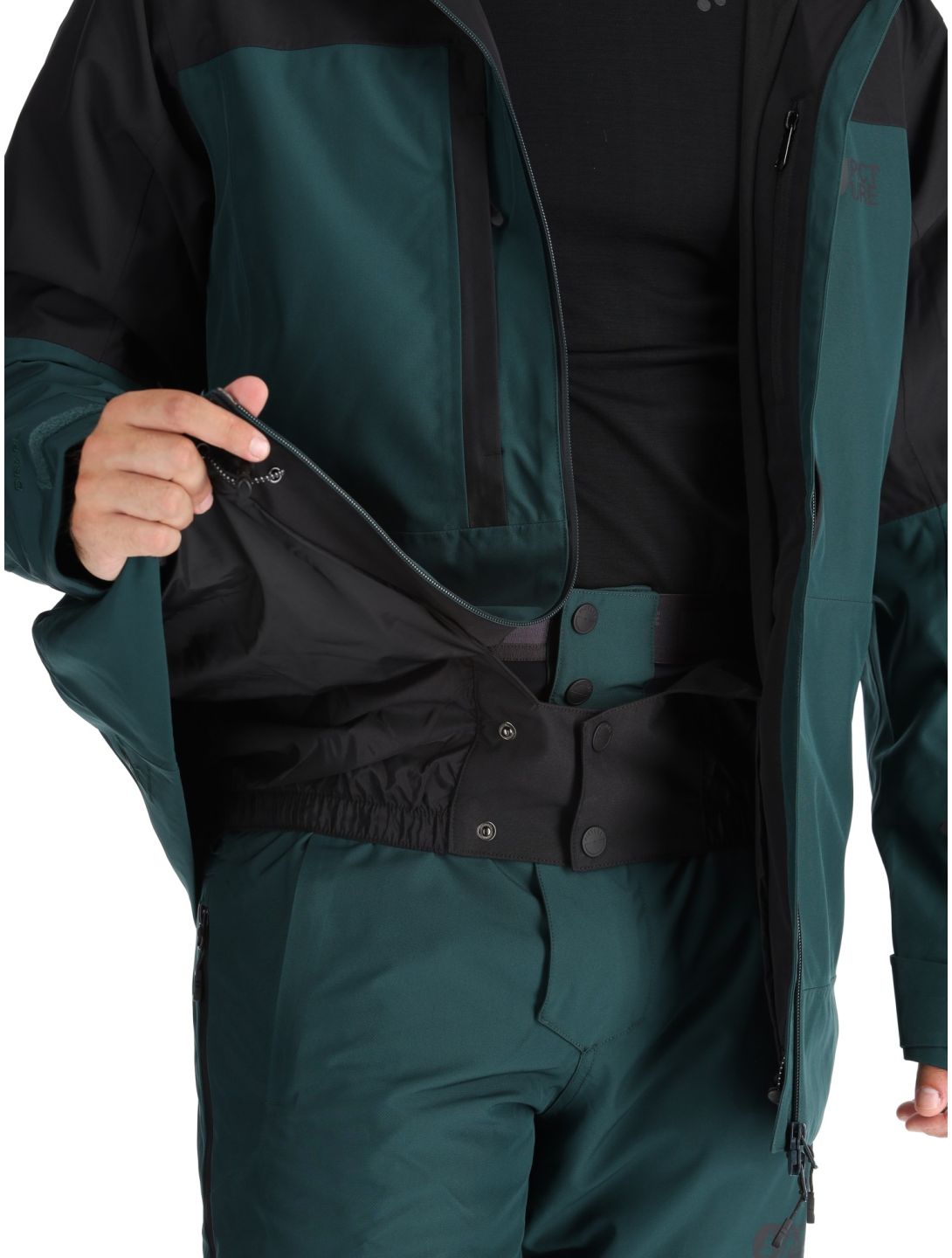 Picture, Track ski jacket men Black Ponderosa Pine black, green 