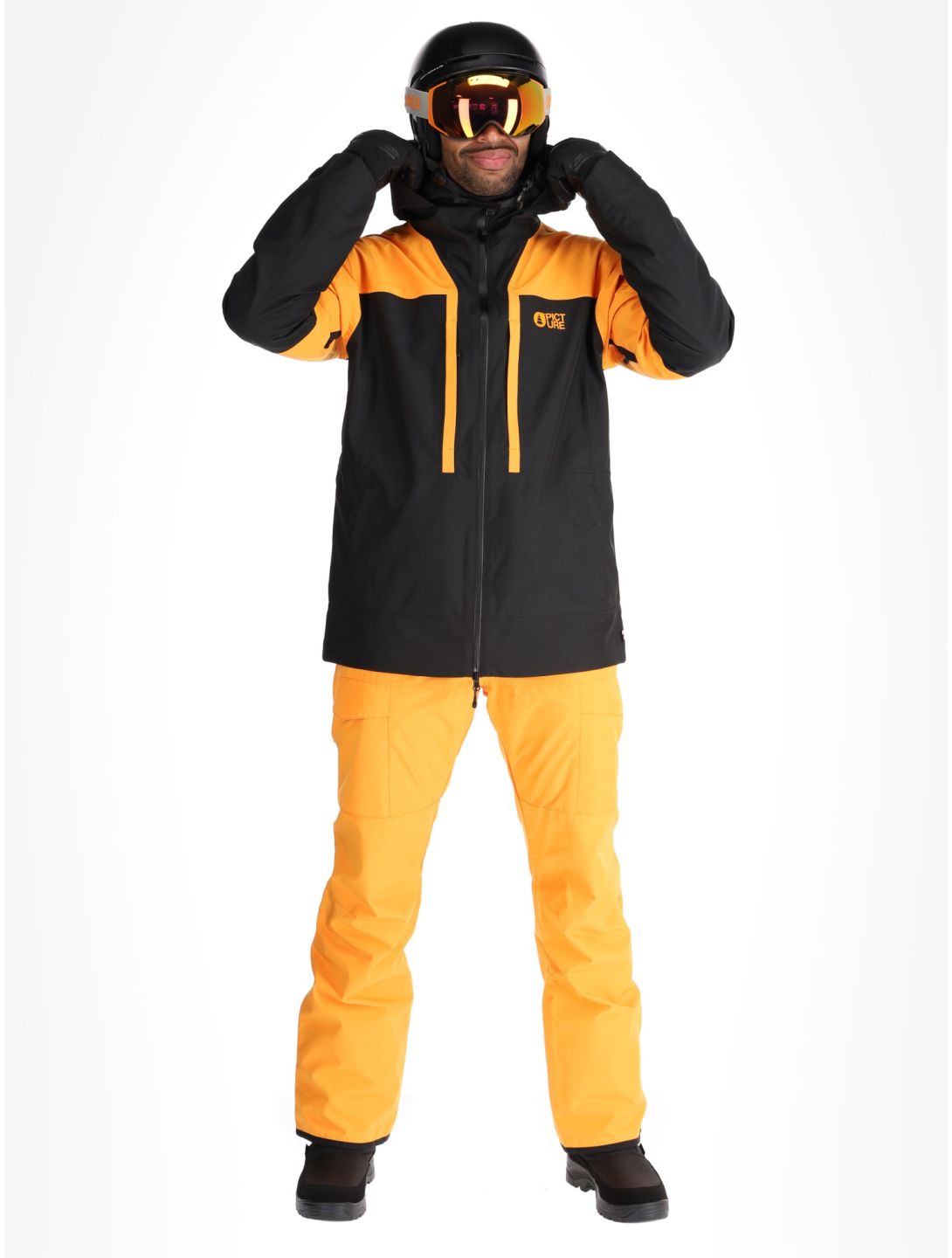 Picture, Track ski jacket men Carrot Black black, orange 